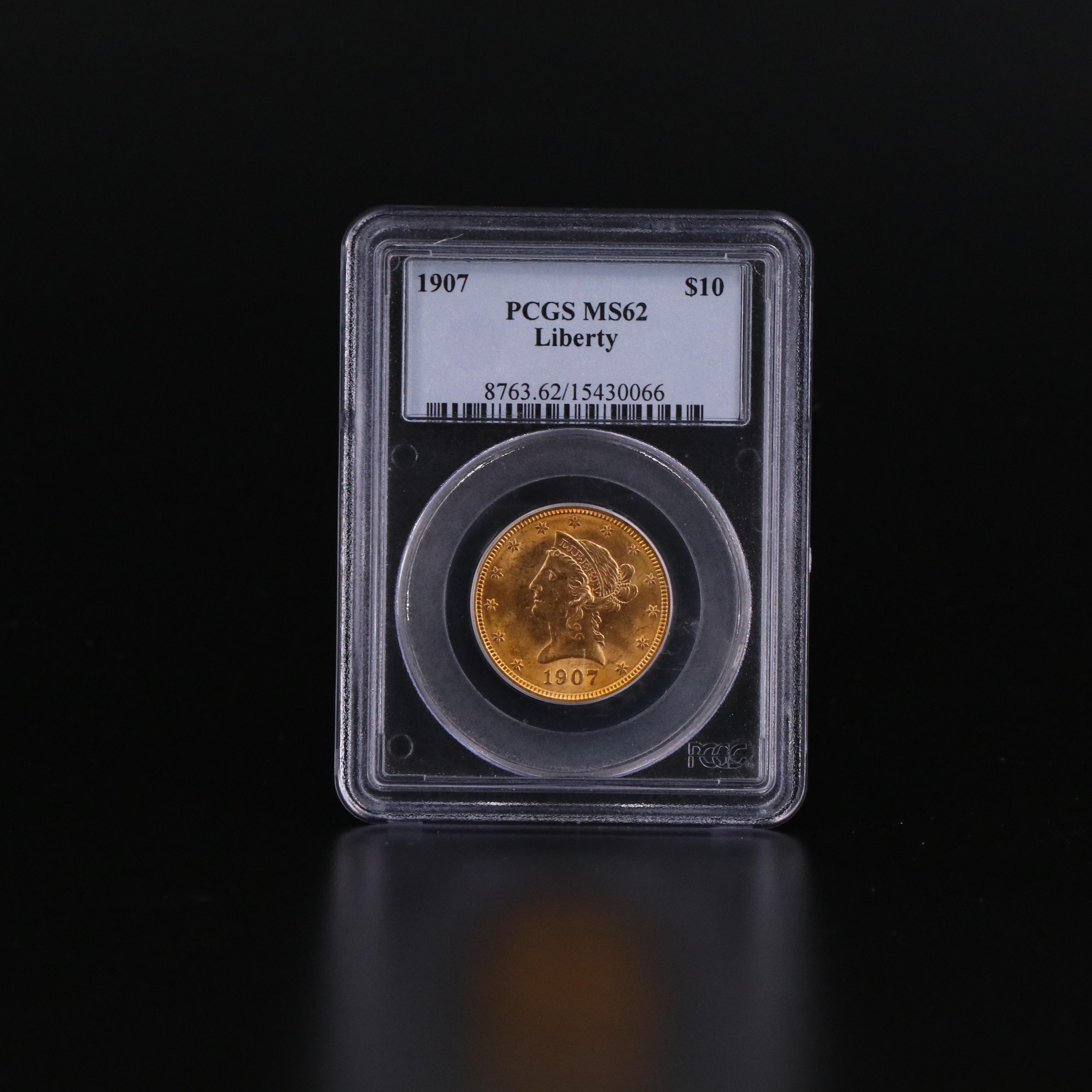 PCGS MS62 1907 Liberty Head $10 Gold Coin