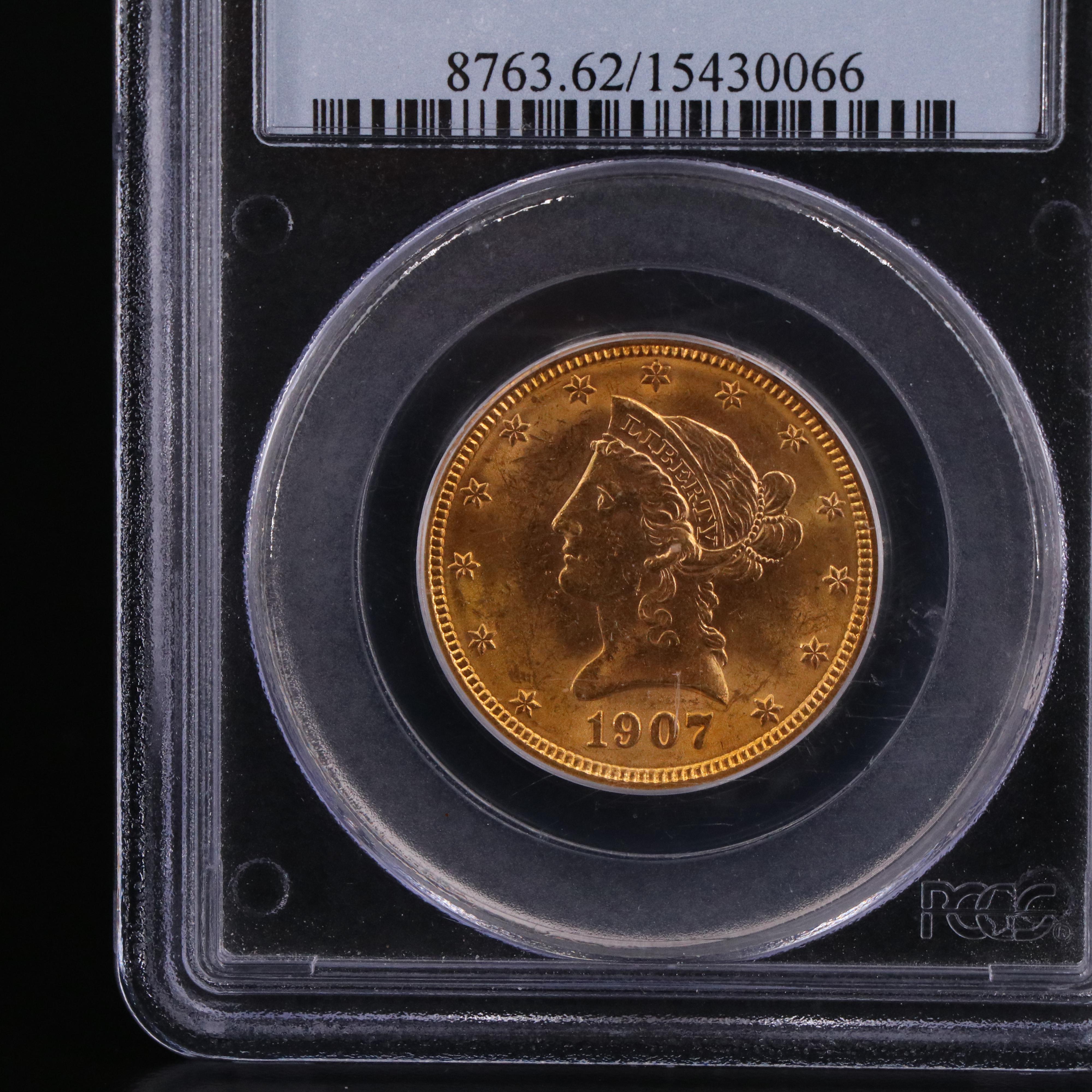 PCGS MS62 1907 Liberty Head $10 Gold Coin