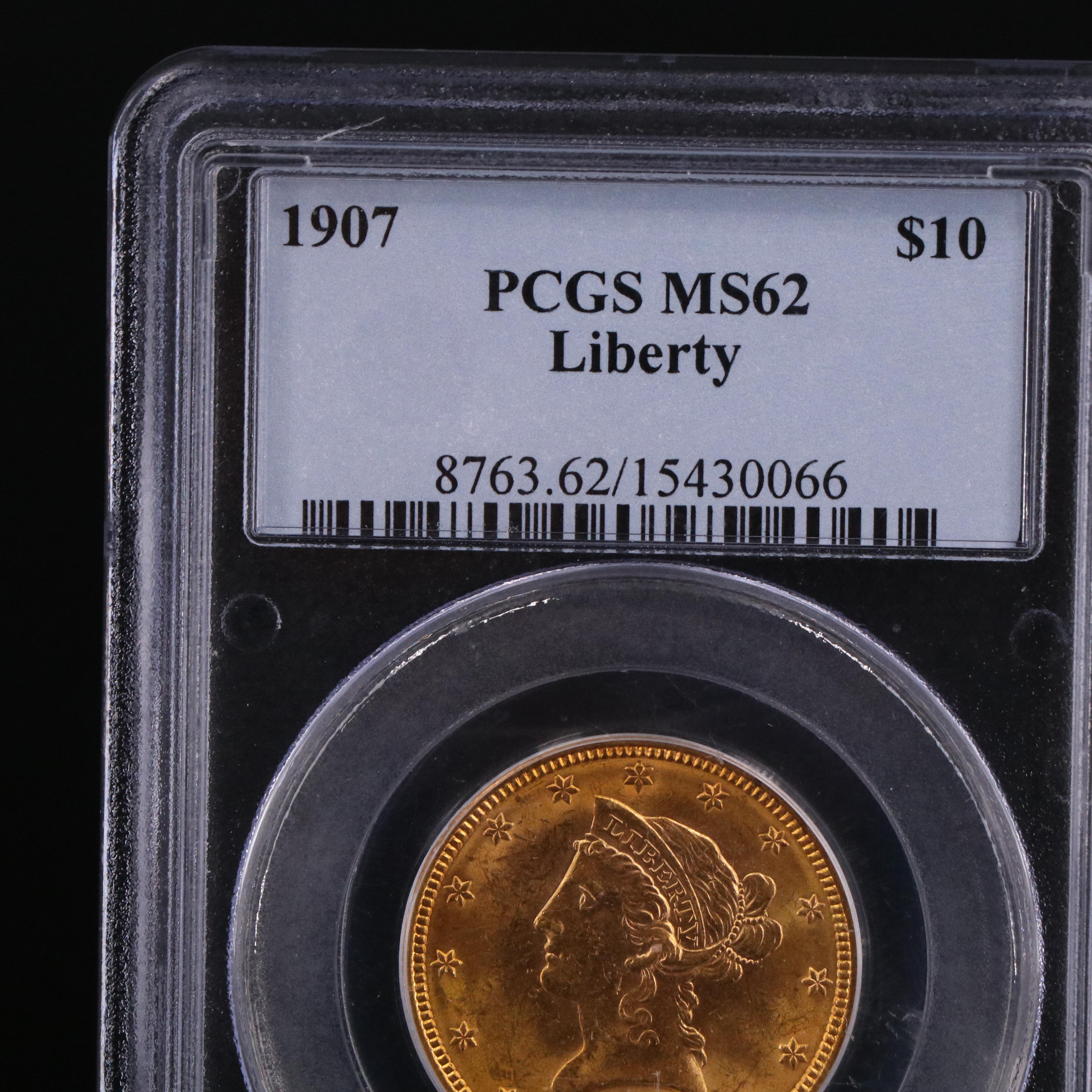 PCGS MS62 1907 Liberty Head $10 Gold Coin