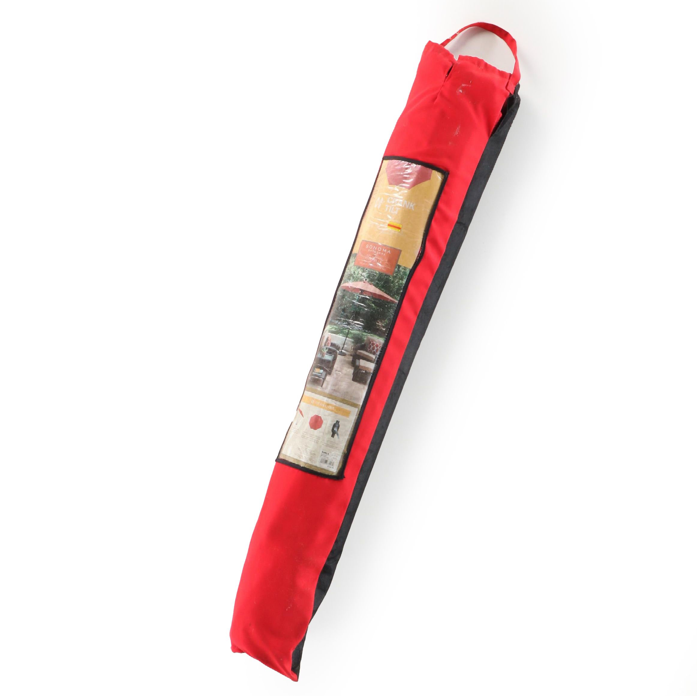 Sonoma Outdoor Red Fabric Crank Tilt Patio Umbrella