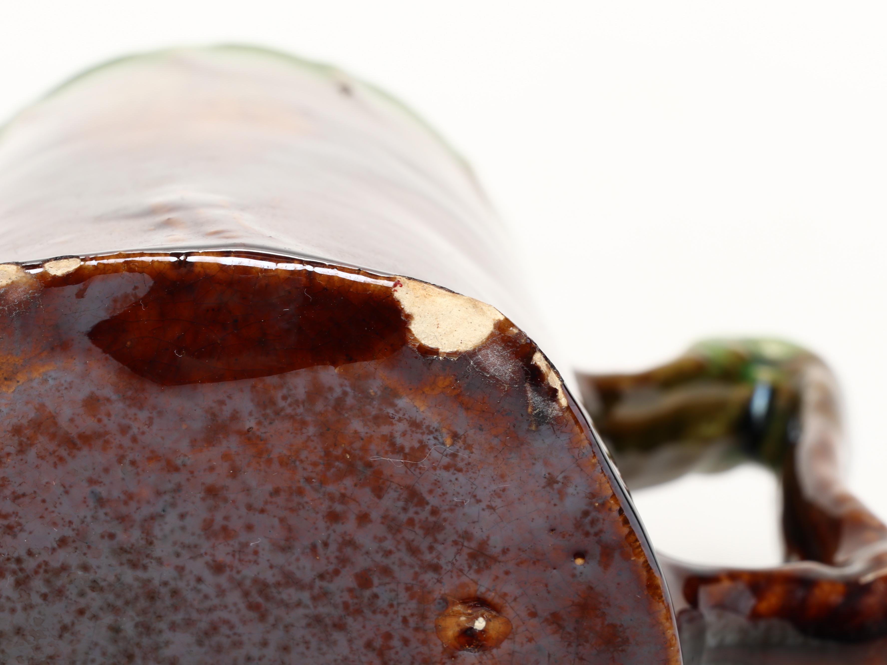 Studio Art Pottery Ball Jug, Ewer, Creamer, Pitcher and Bowl with Enamel Teapot