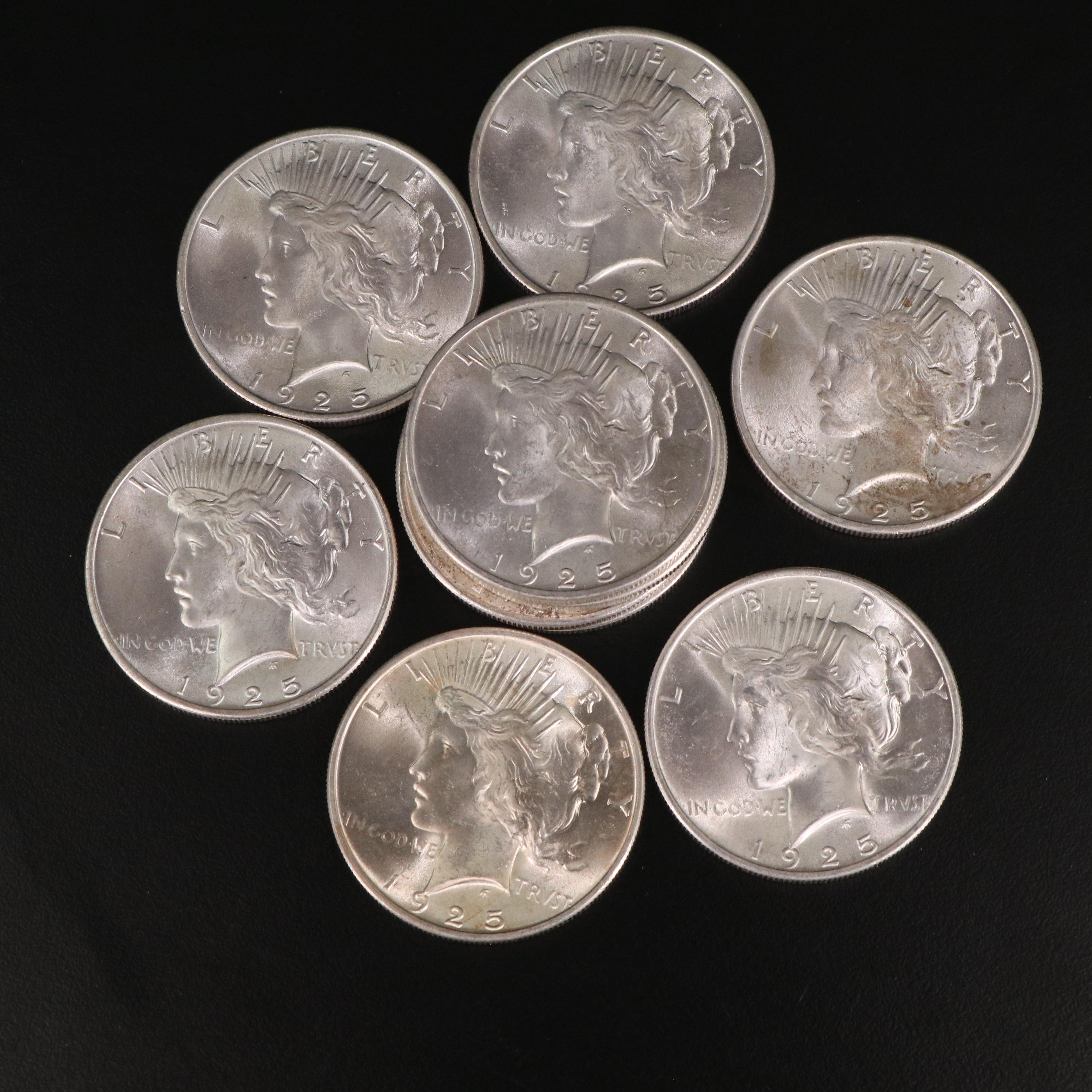 Thirty Uncirculated Peace Silver Dollars
