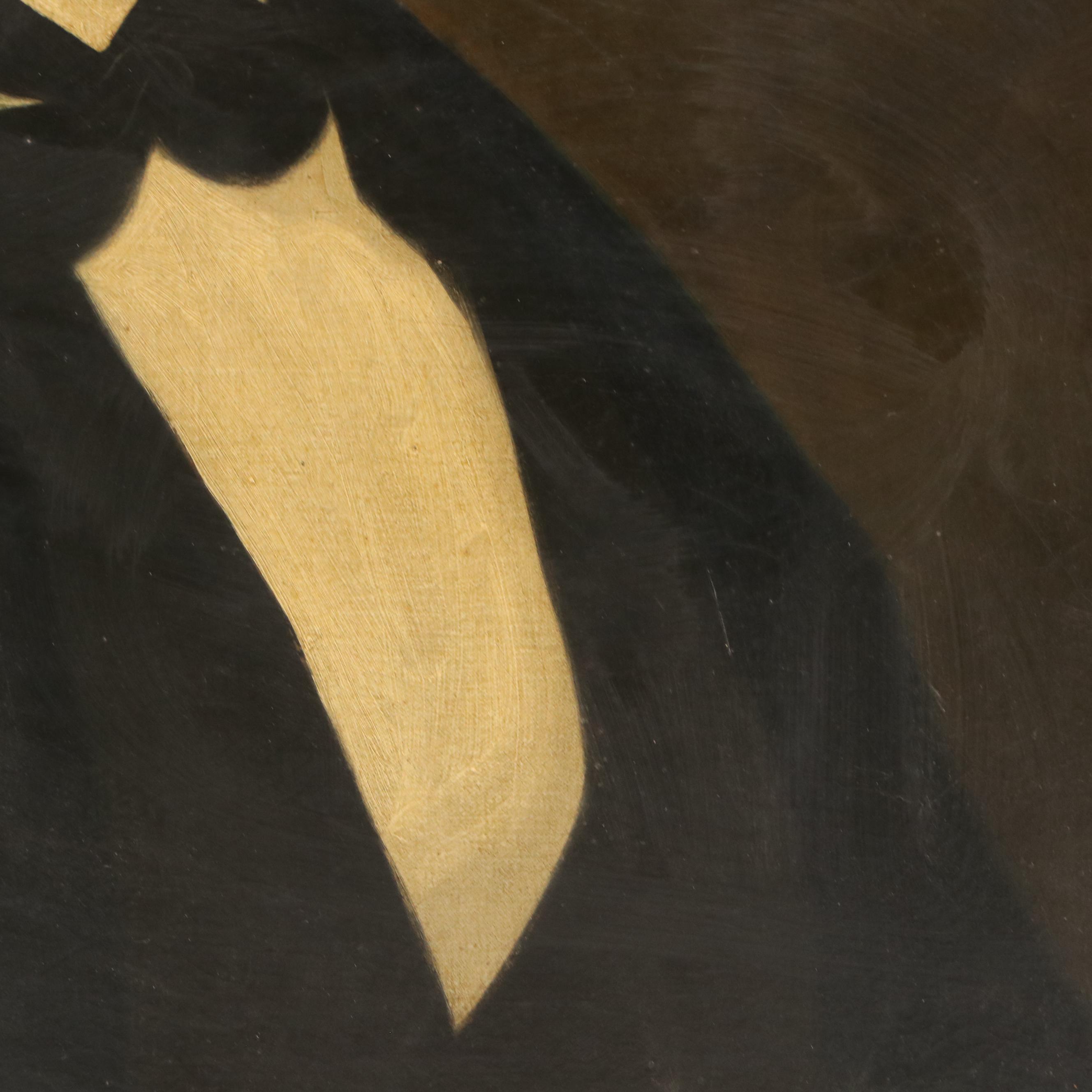 American School Oil Portrait Painting of Gentleman, Late 19th Century