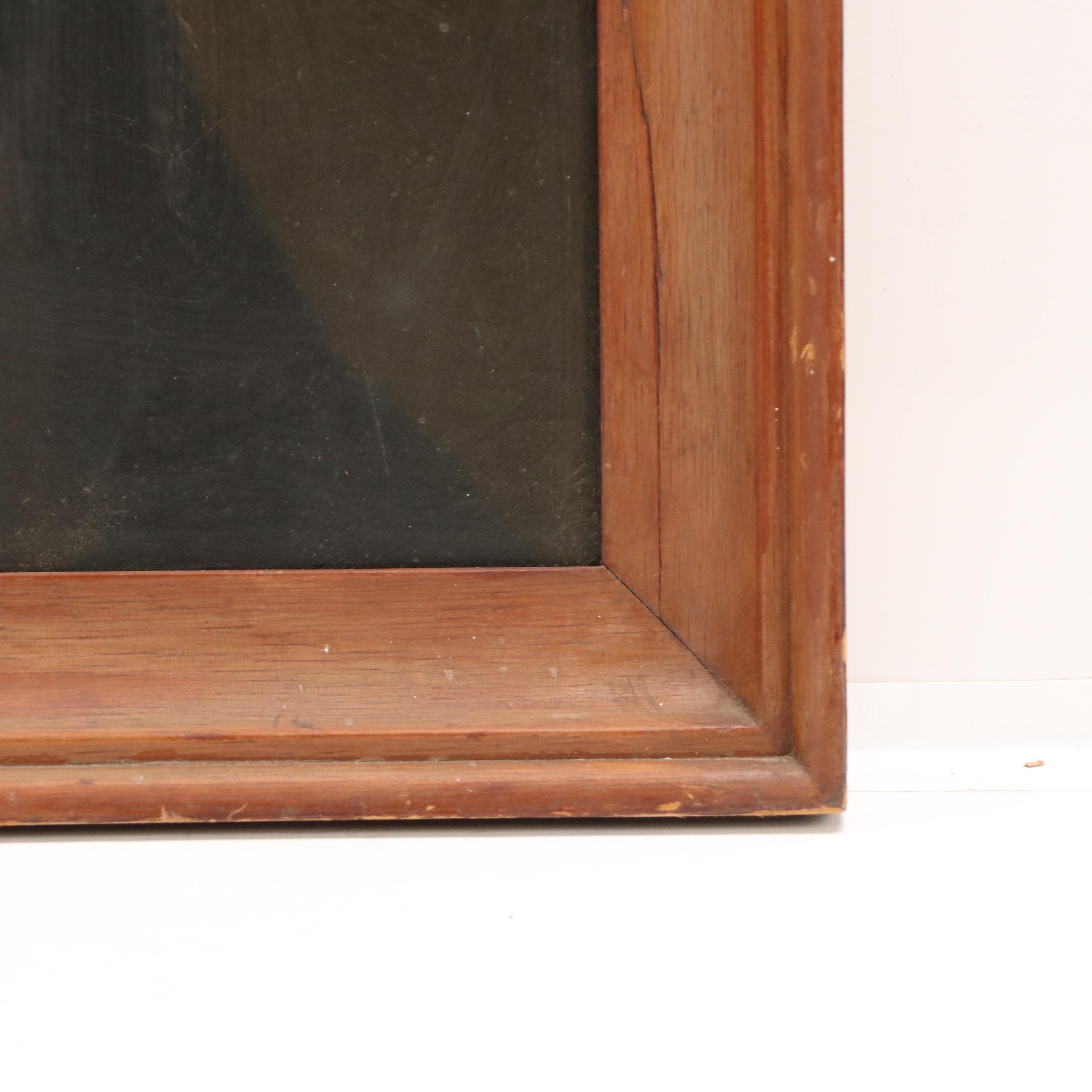 American School Oil Portrait Painting of Gentleman, Late 19th Century