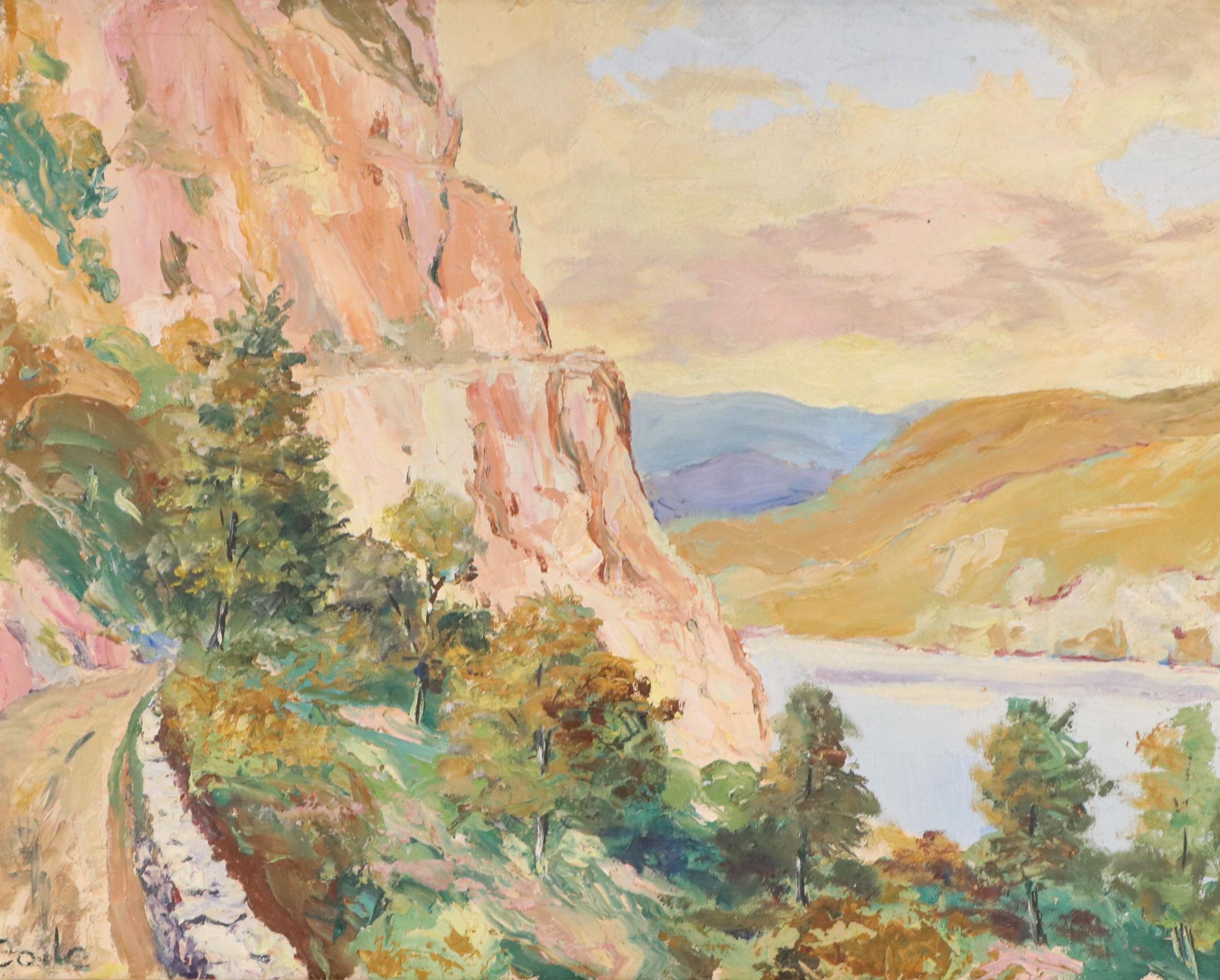 Gaile Landscape Oil Painting "Storm King Highway"