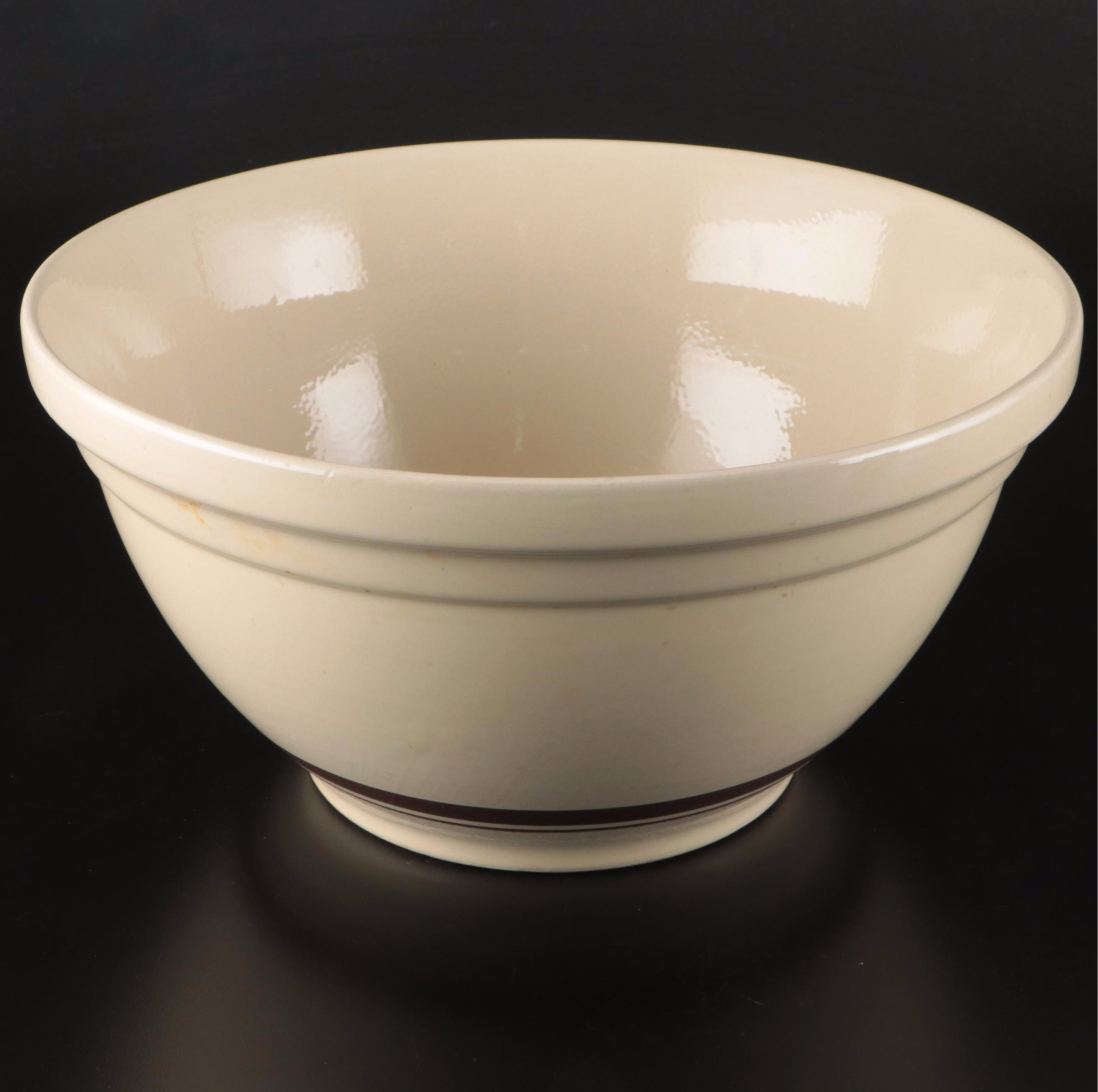 McCoy Striped Stoneware Bowl and Ceramic Pitcher