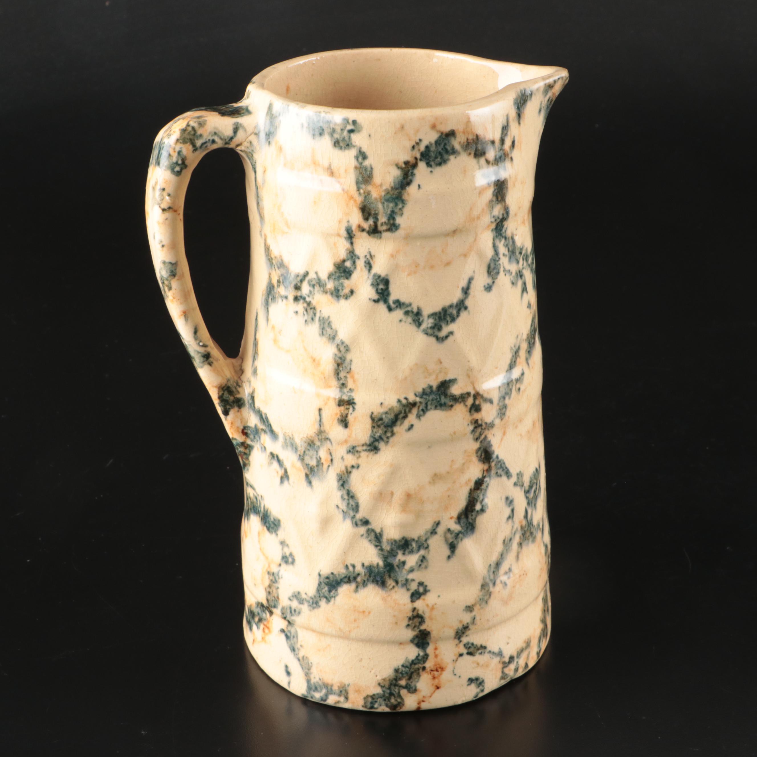 McCoy Striped Stoneware Bowl and Ceramic Pitcher