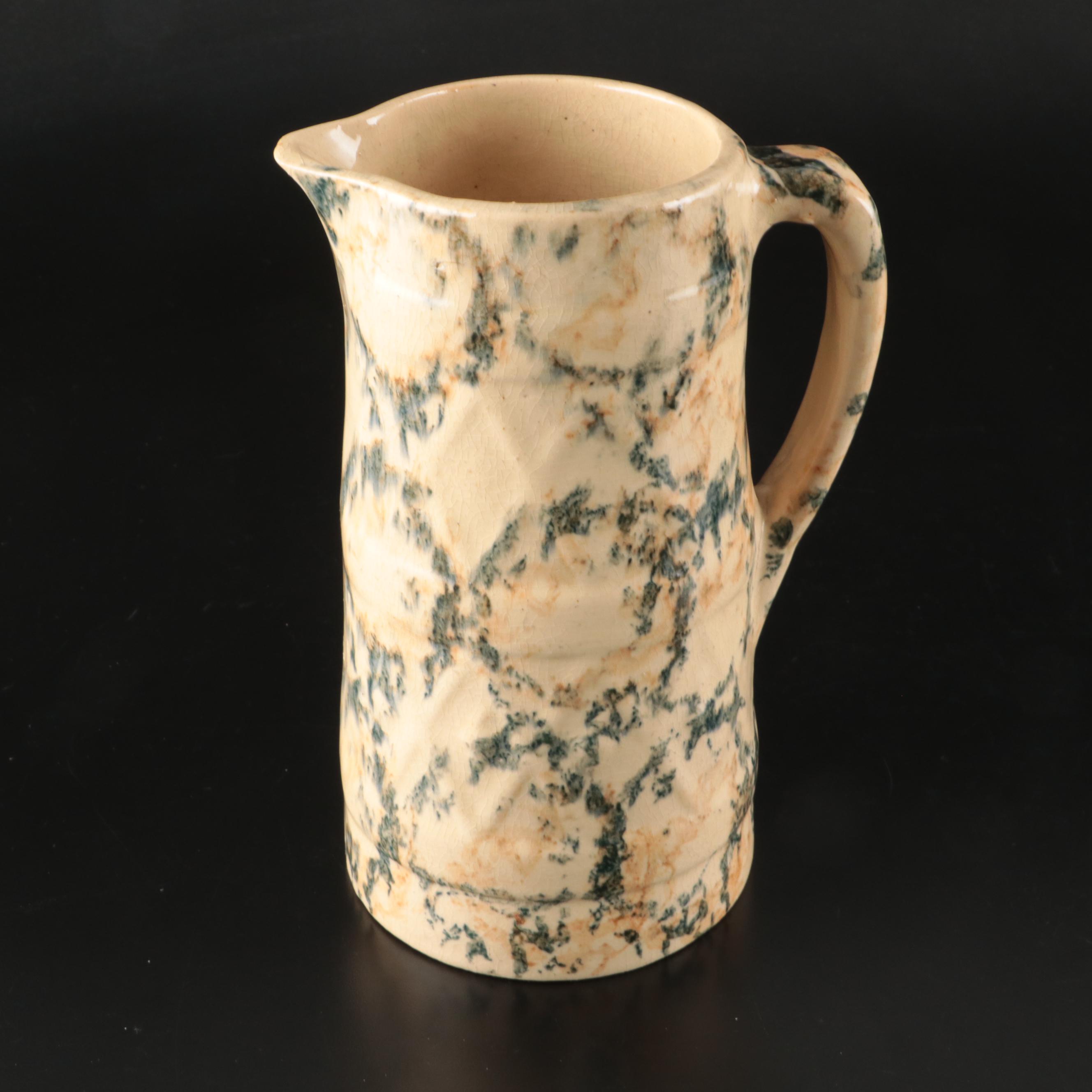 McCoy Striped Stoneware Bowl and Ceramic Pitcher