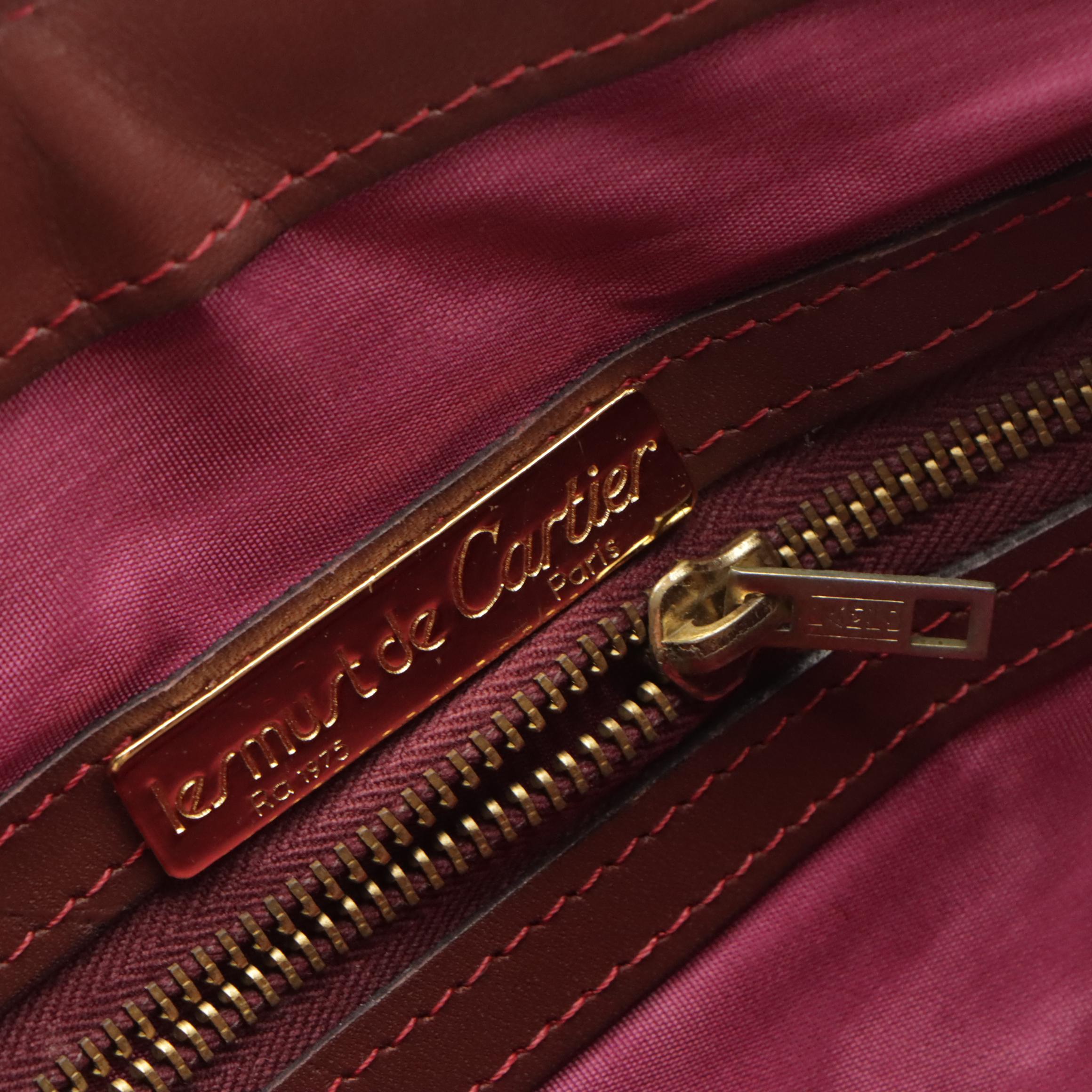 Cartier Must de Cartier Boston Satchel in Burgundy Leather