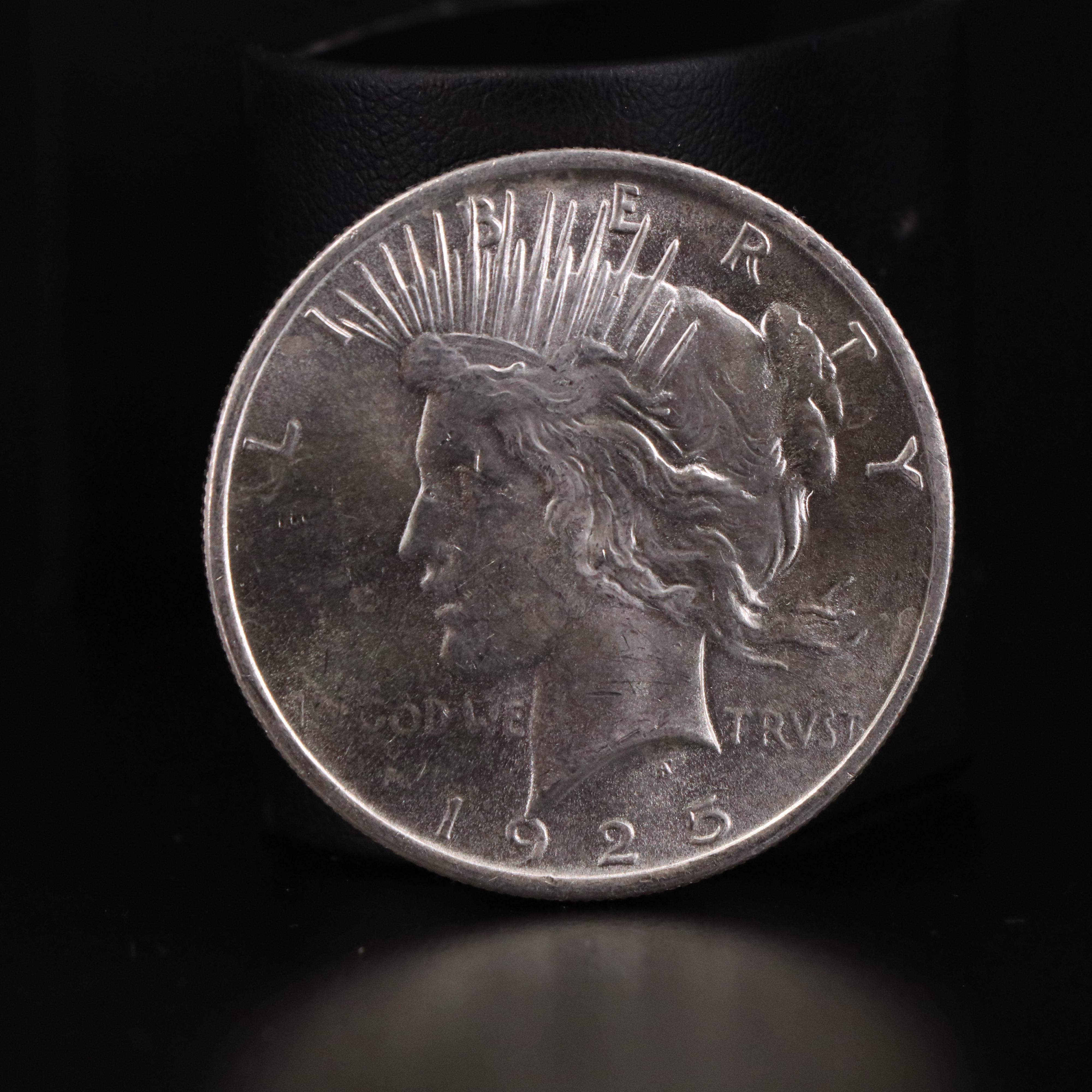 Three U.S. Silver Peace Dollars 1923, 1924, and 1925