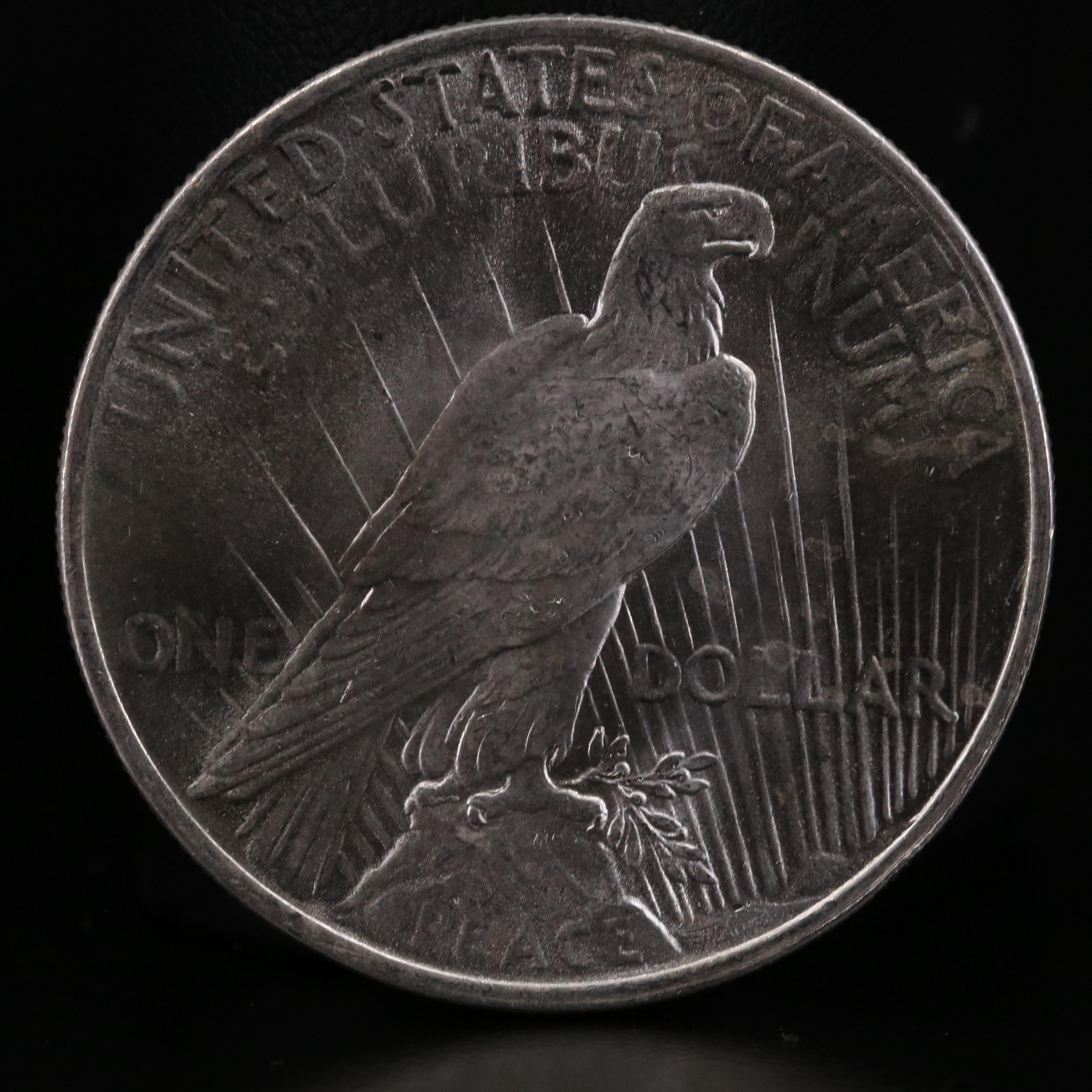 Three U.S. Silver Peace Dollars 1923, 1924, and 1925