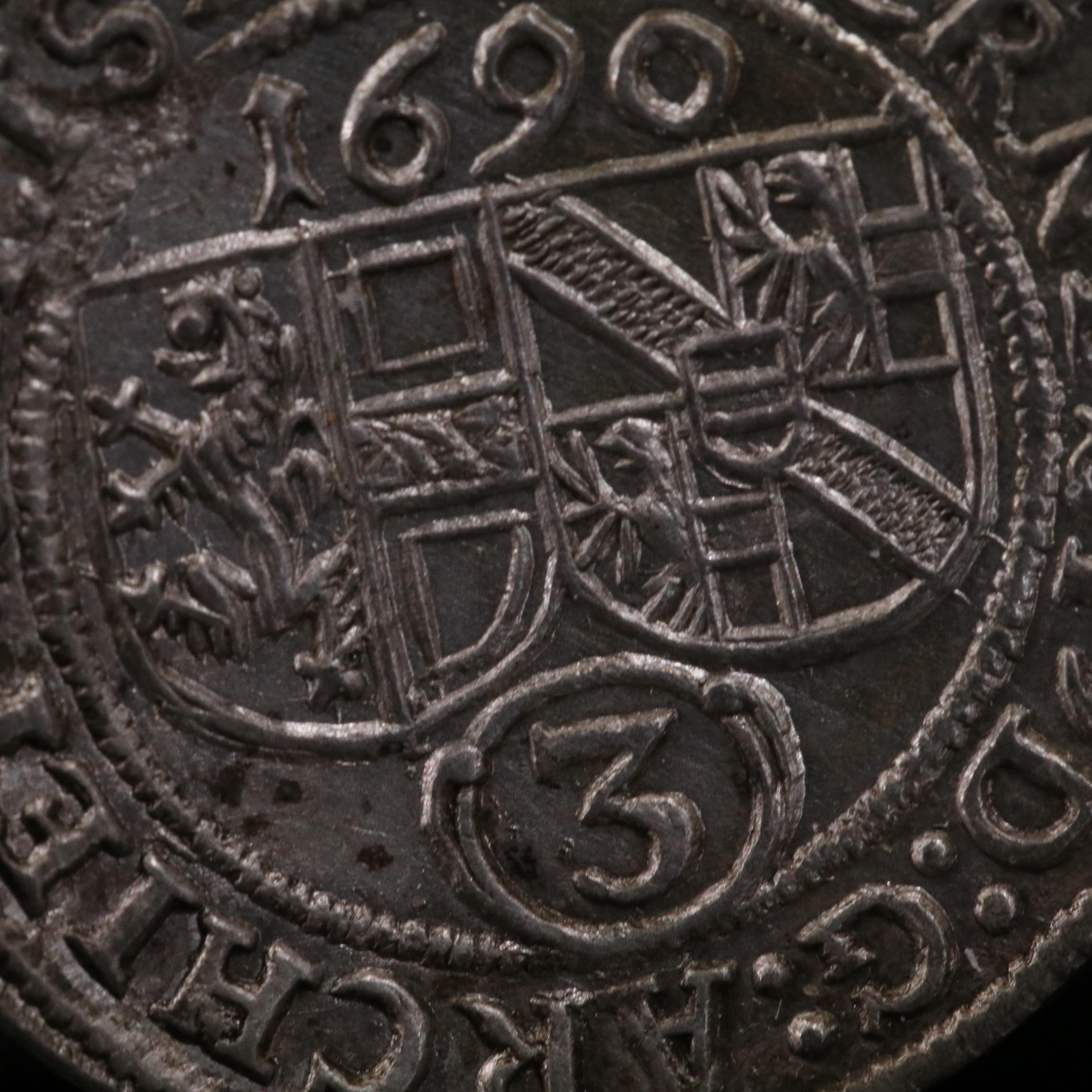 1690 Salzburg Silver Three Kreuzer for Johann Ernest