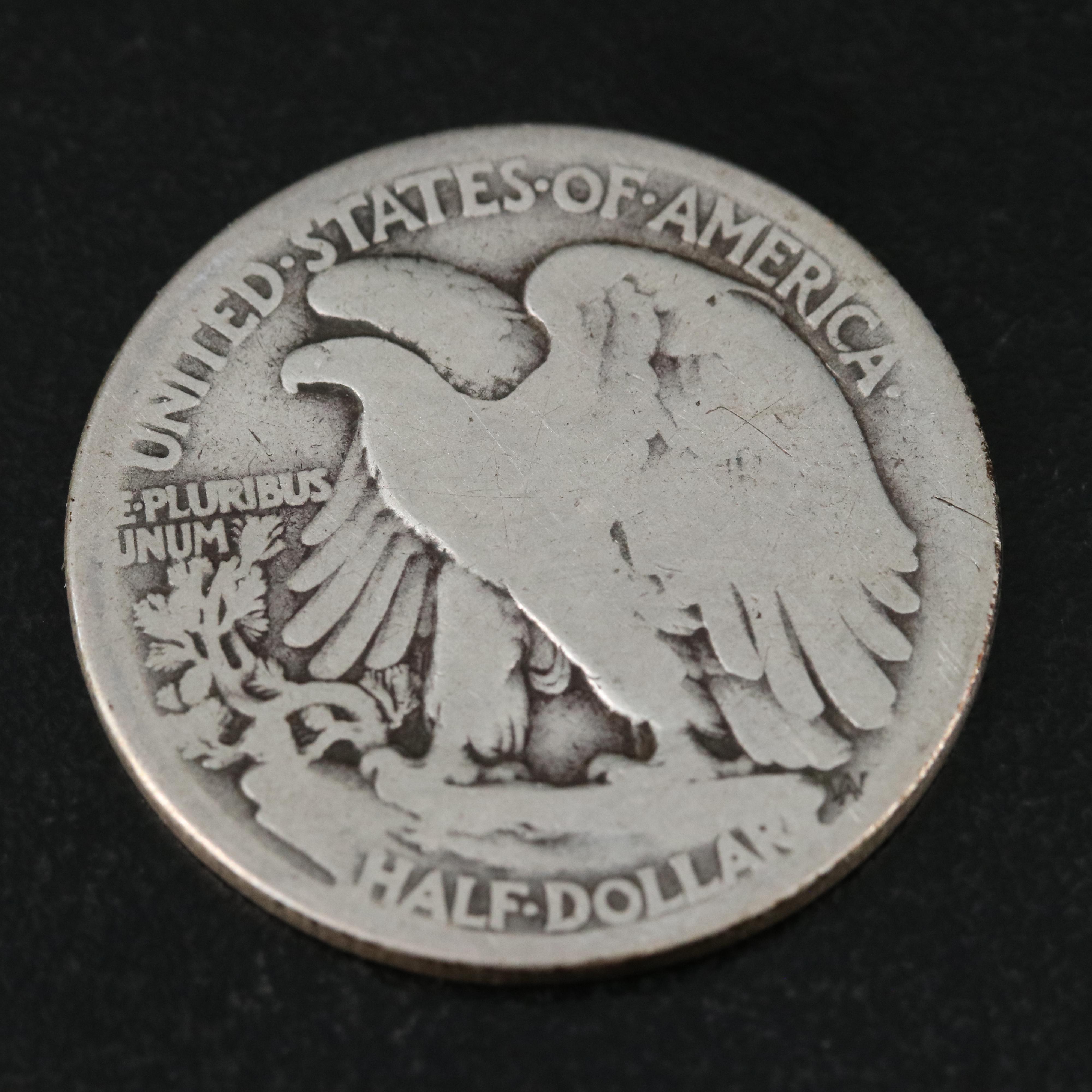 3 Walking Liberty Half Dollars, Obverse Mint Marks 1916-D, 1916-S, and 1917-S