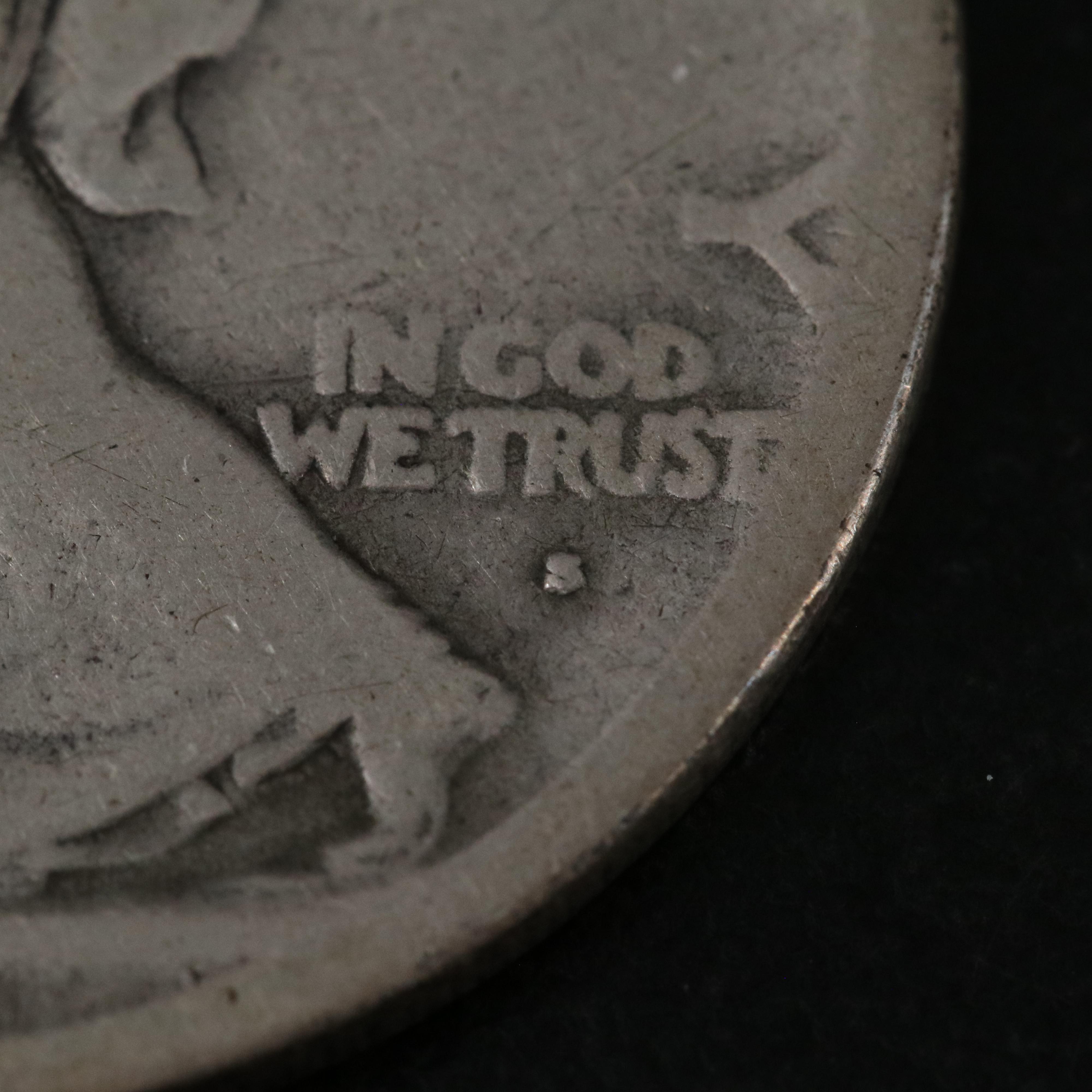 3 Walking Liberty Half Dollars, Obverse Mint Marks 1916-D, 1916-S, and 1917-S