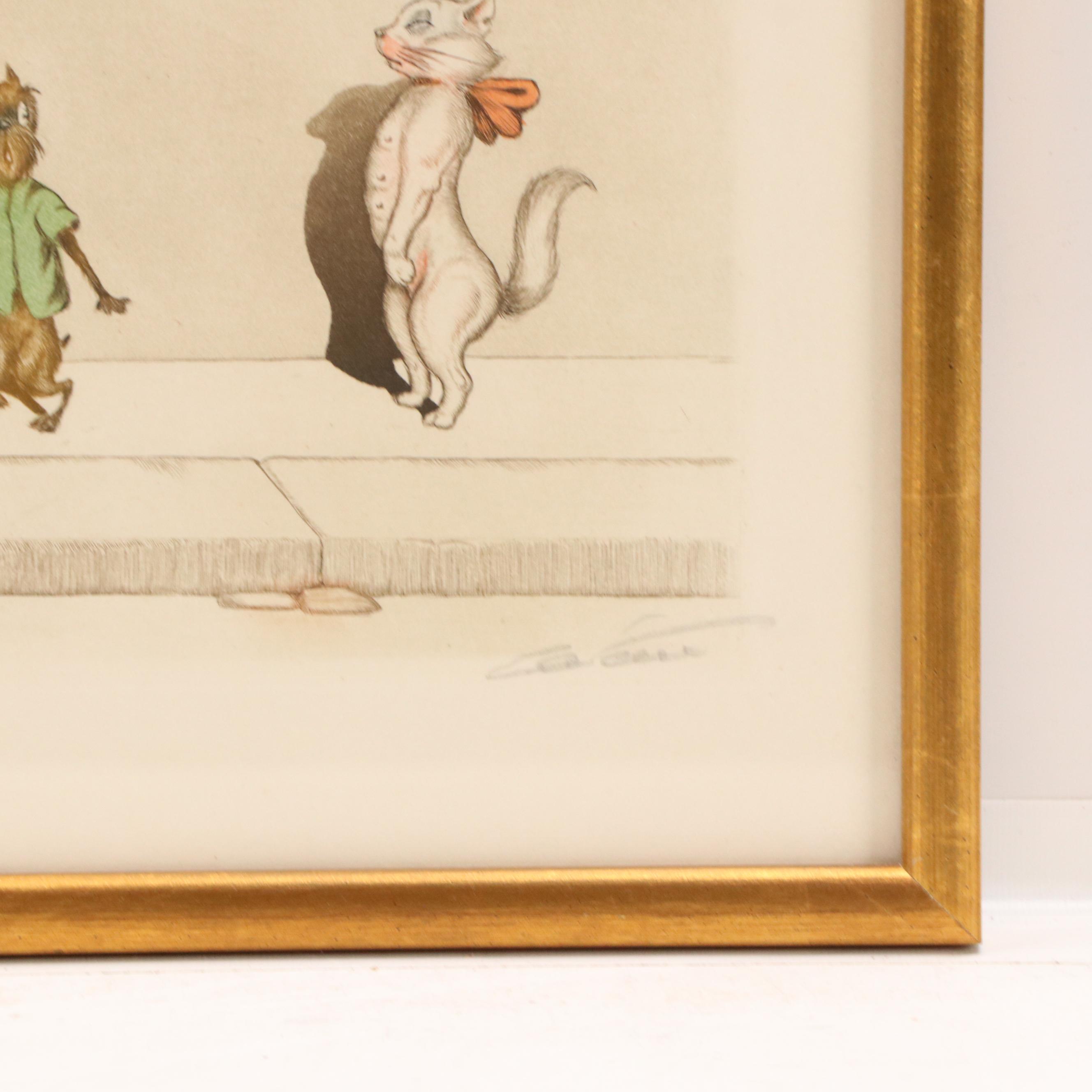 Boris O'Klein "Dirty Dogs of Paris" Etching "L'Etourdie"