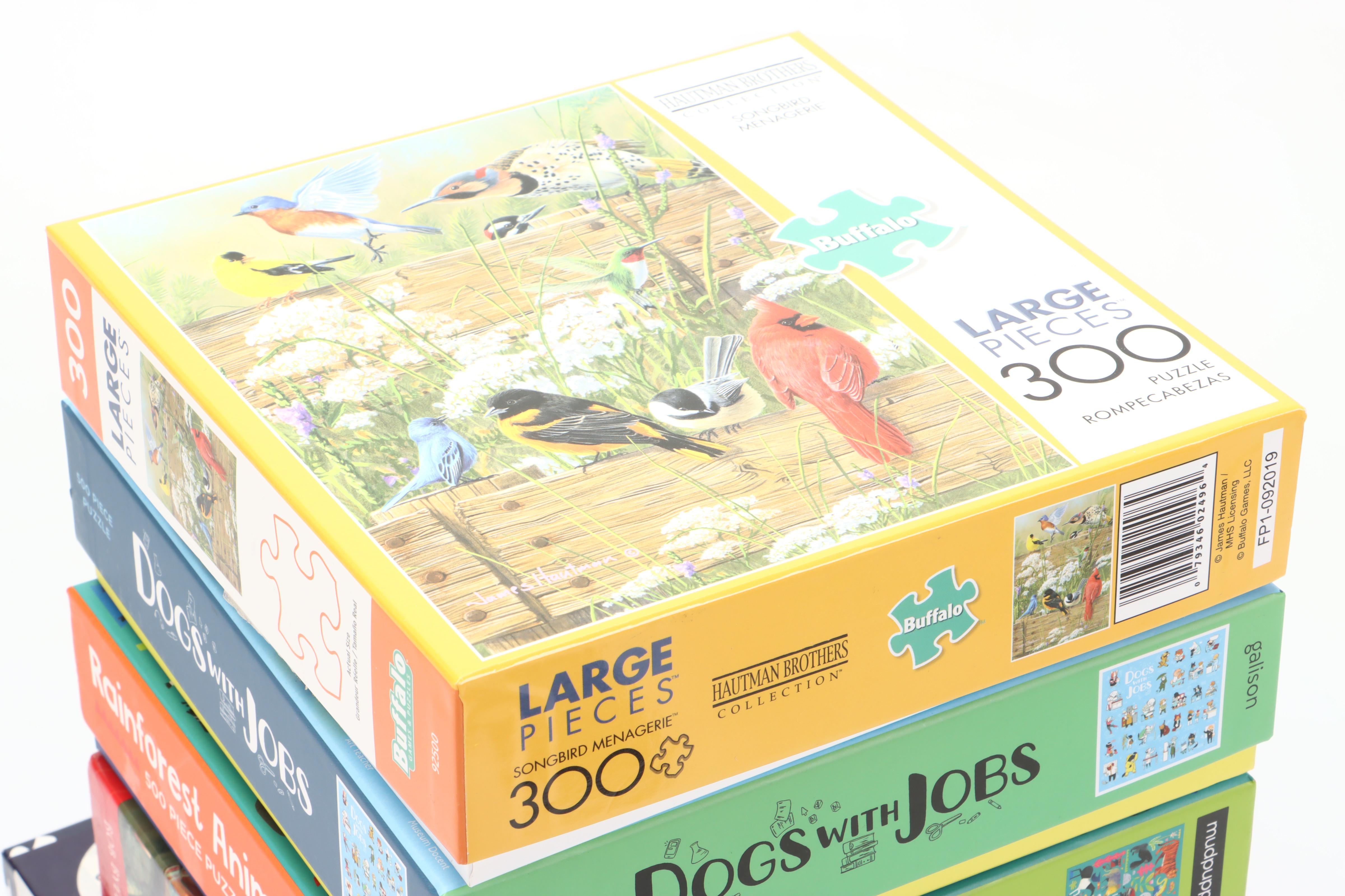 Buffalo "Songbird Menagerie," Galison "Dogs with Jobs" and More Puzzles