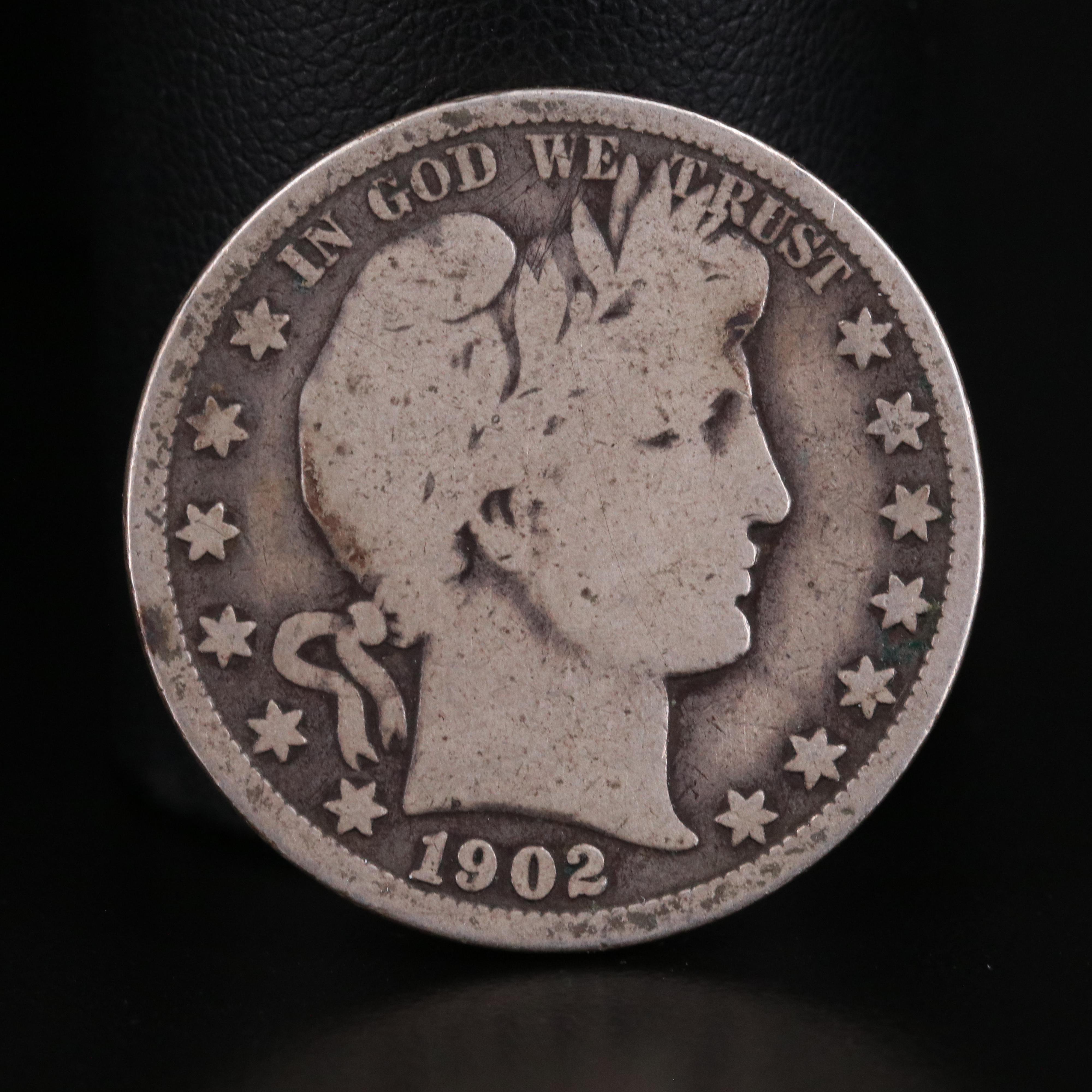 Group of Eight Silver Barber Half Dollars Including a 1901-O