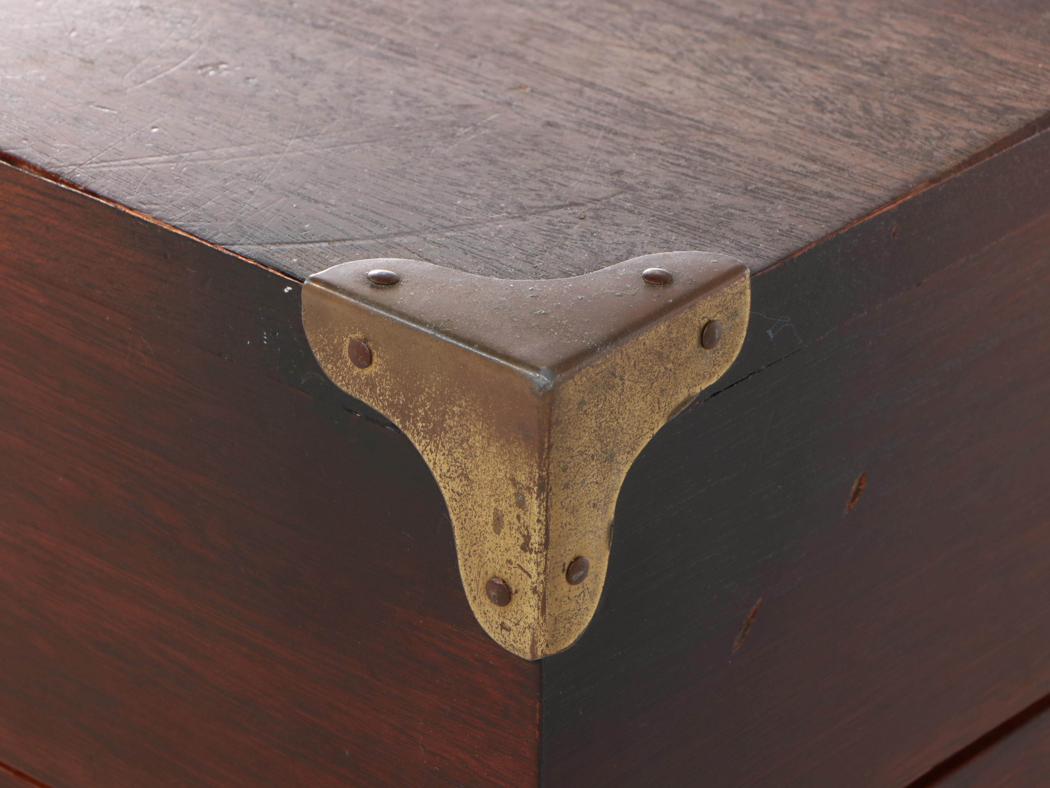 Lane Aroma-Tite Campaign Style Brass-Mounted Mahogany and Cedar Blanket Chest