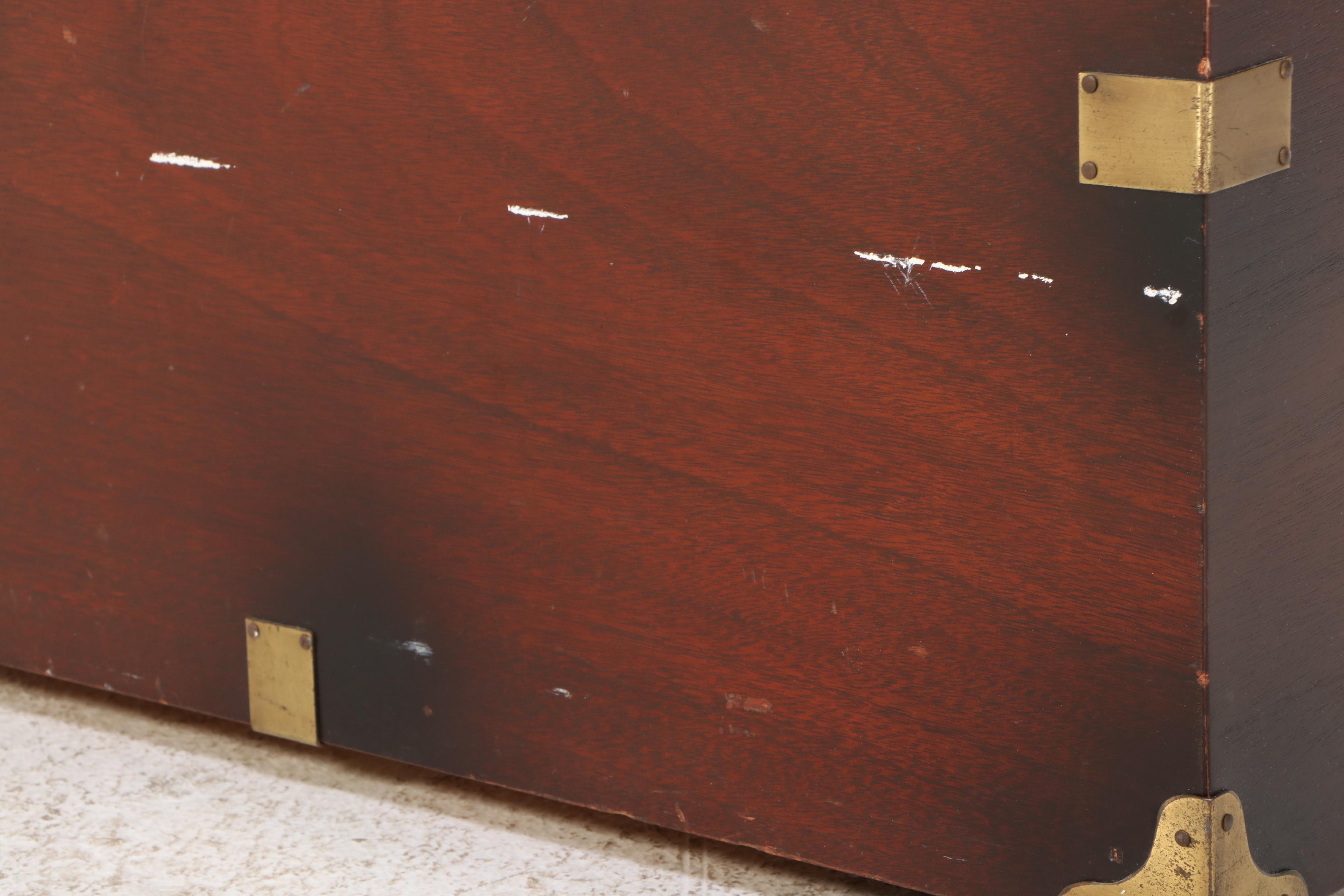 Lane Aroma-Tite Campaign Style Brass-Mounted Mahogany and Cedar Blanket Chest