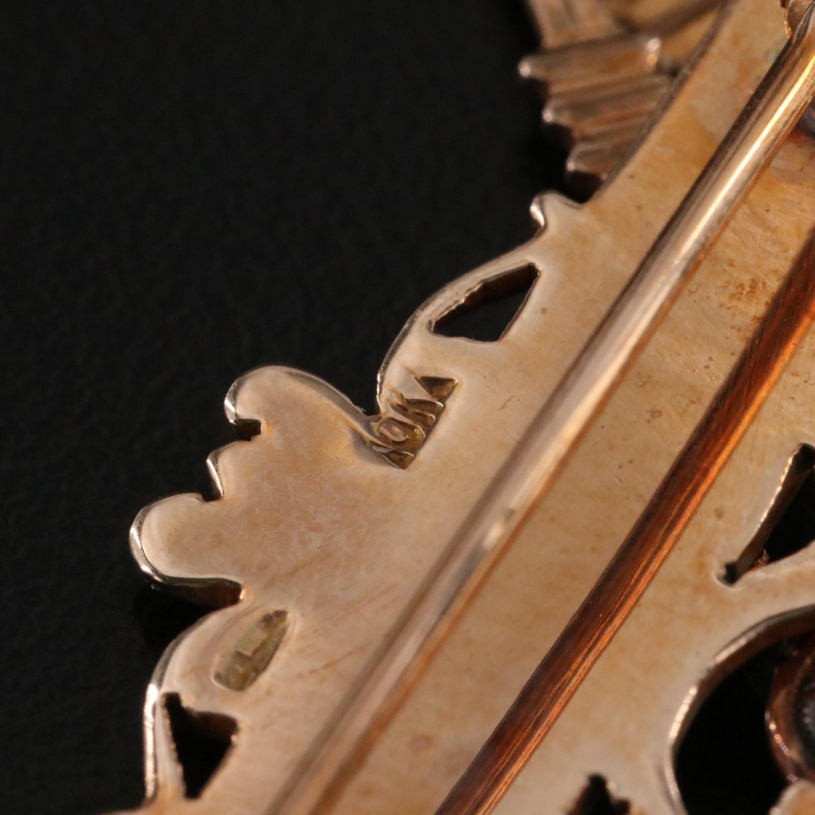 Masonic 10K Carved Moonstone Pin