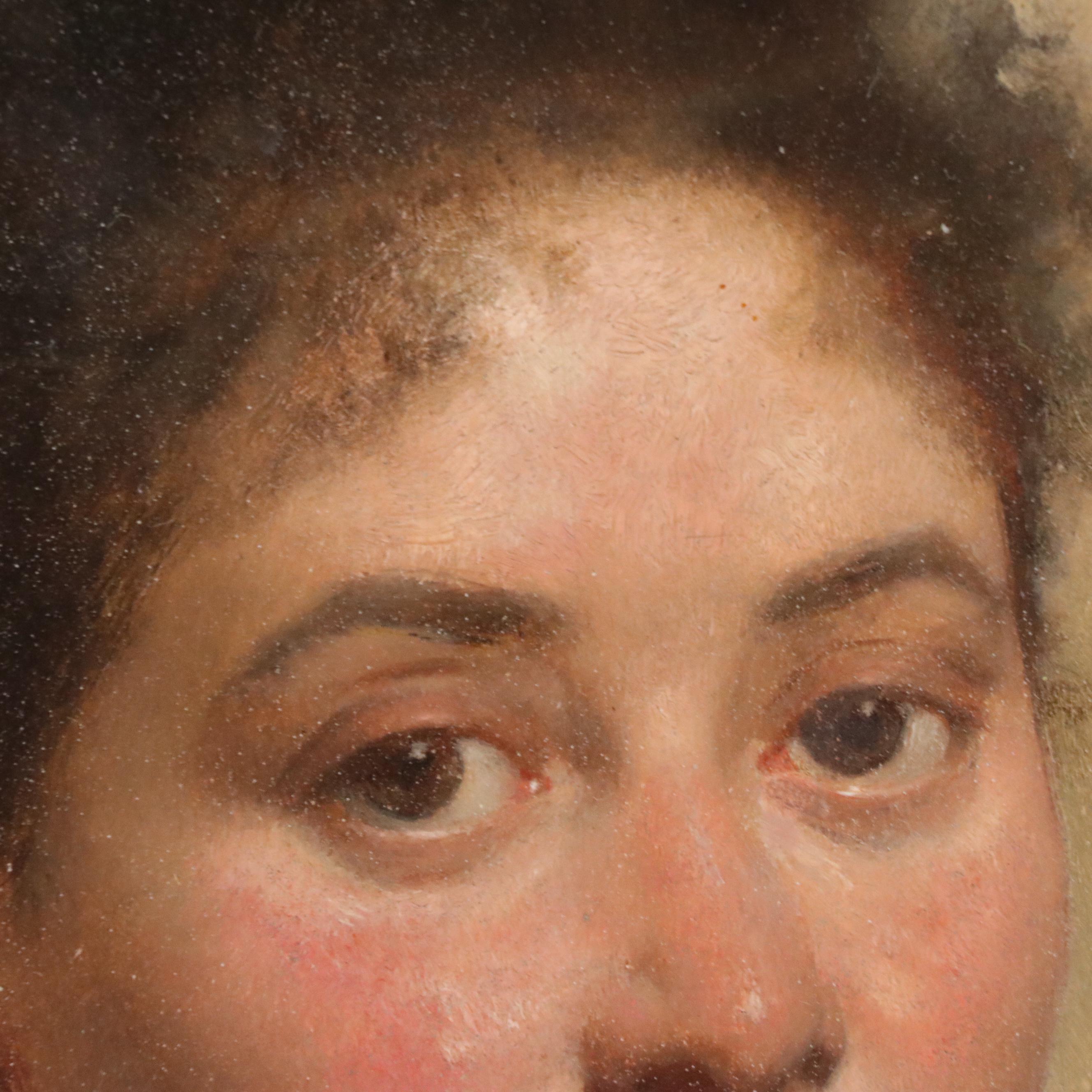 Julius Schmid Portrait Oil Painting of a Lady, Circa 1900