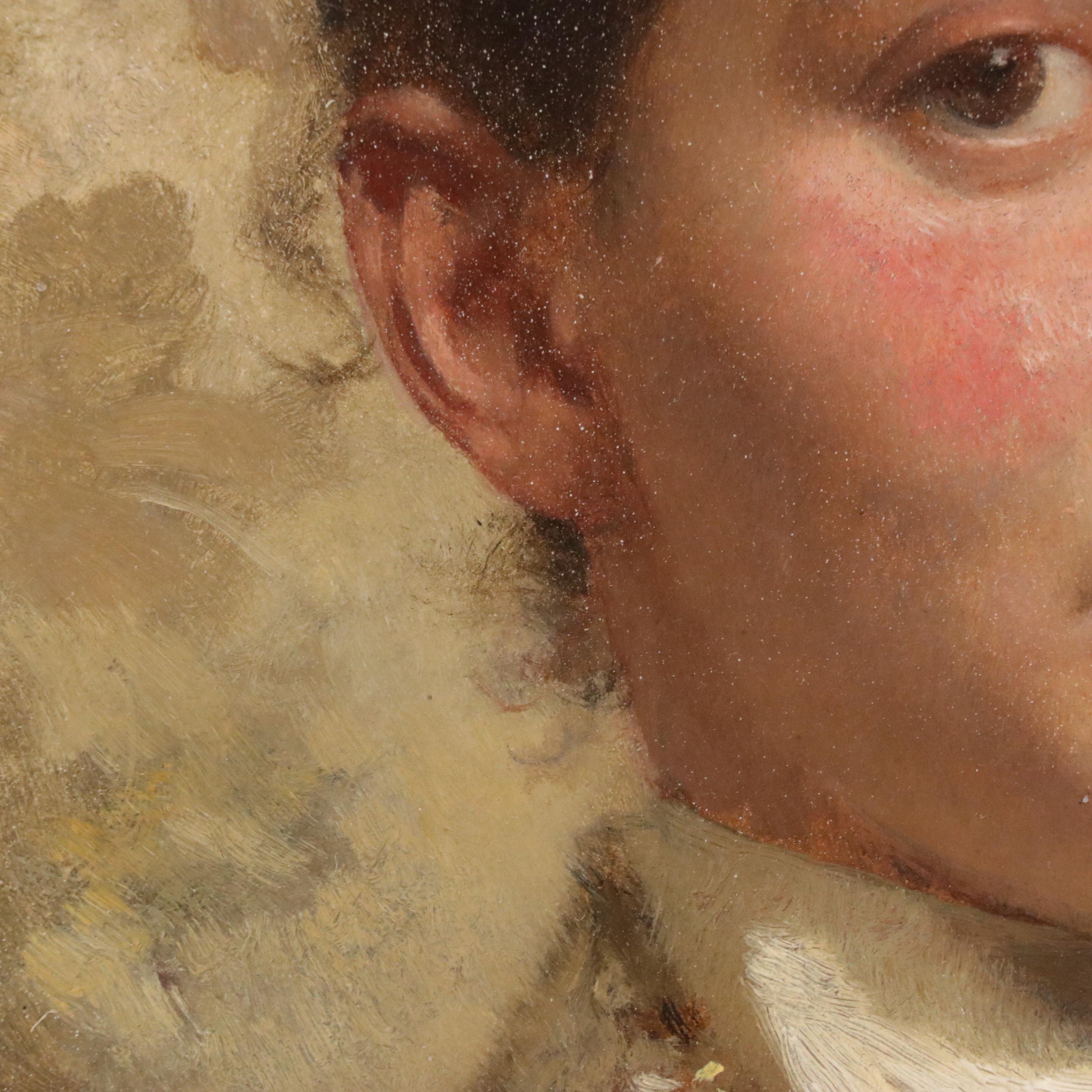 Julius Schmid Portrait Oil Painting of a Lady, Circa 1900