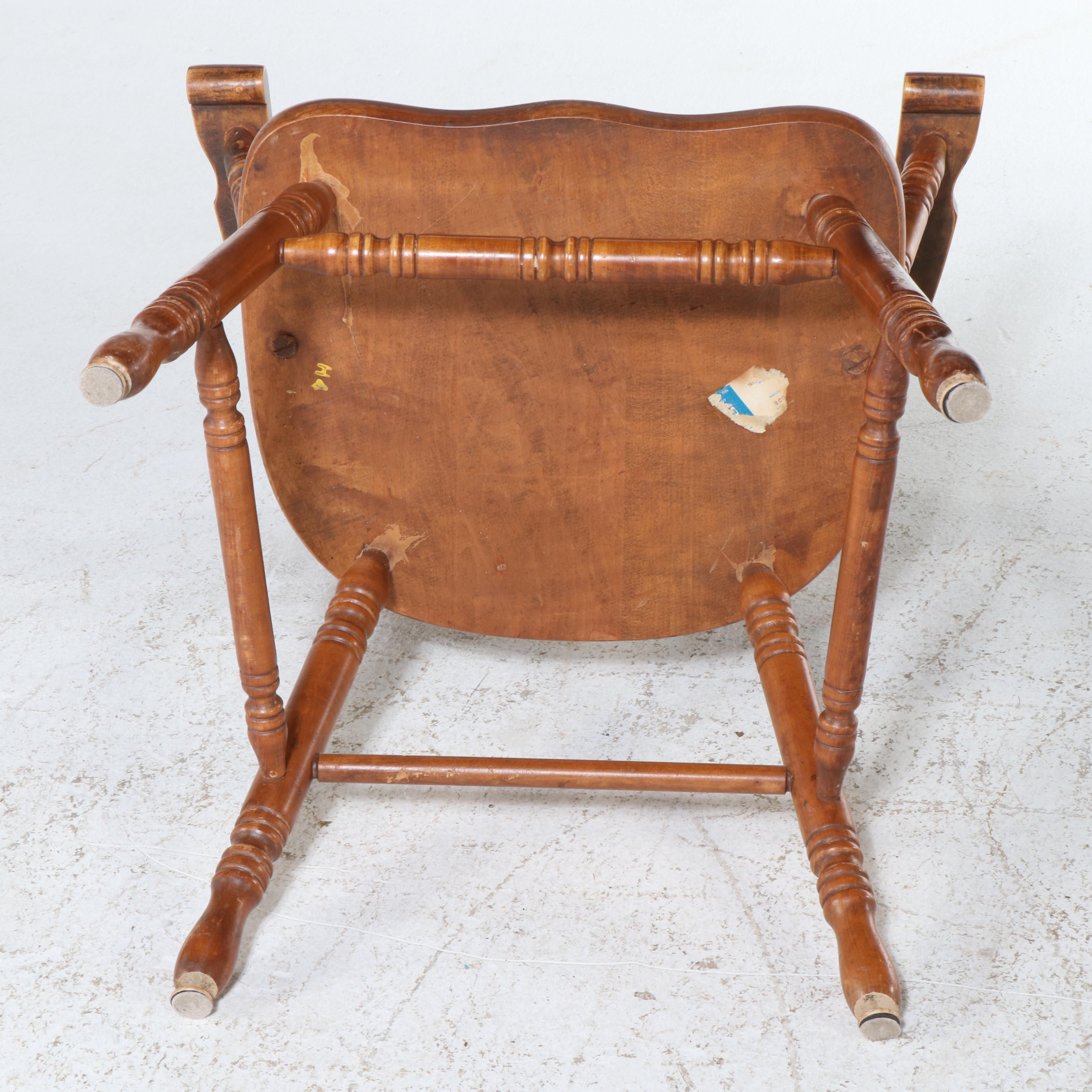 Set of Four American Colonial Style Maple Barrel Back Dining Chairs, Mid-20th C.