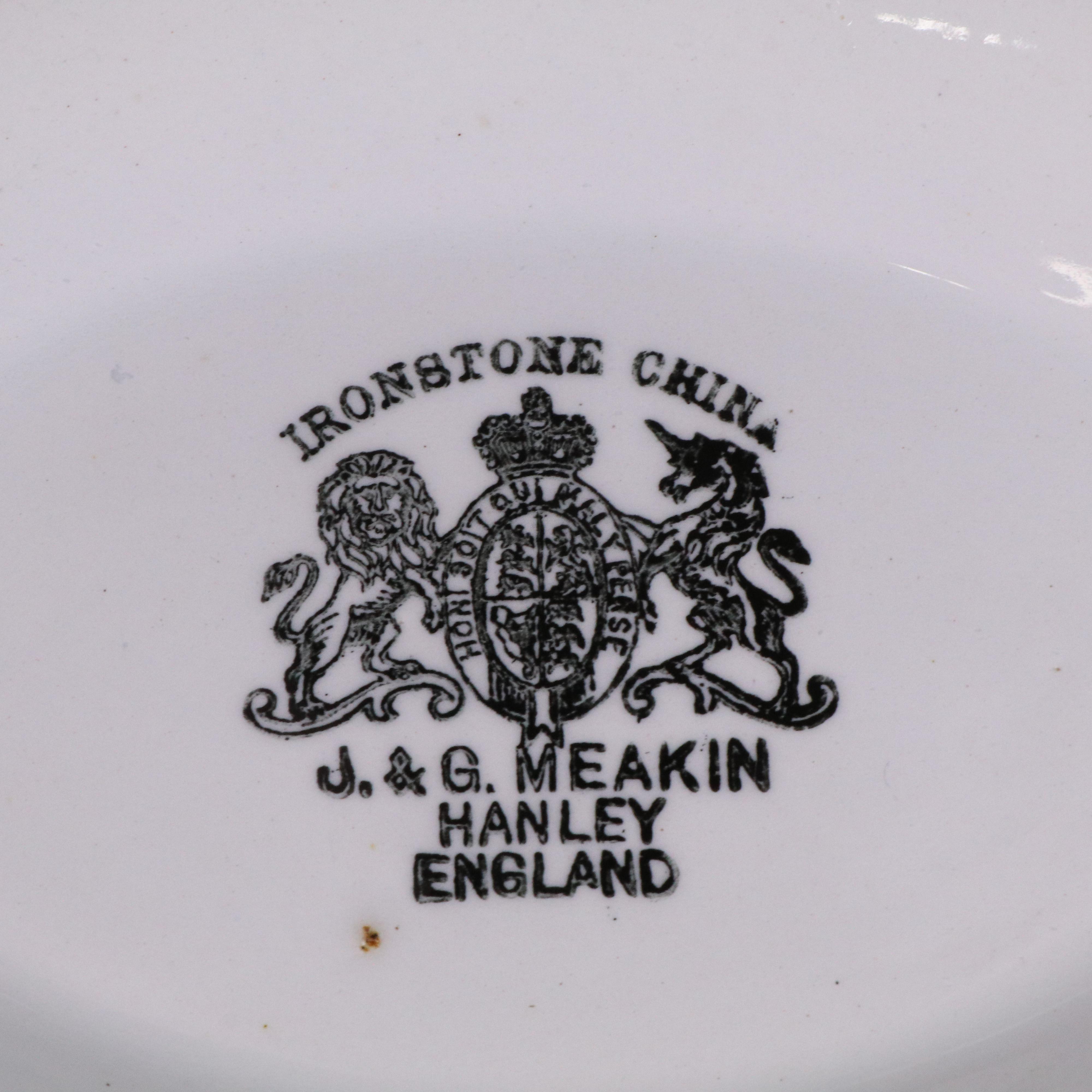 J & G Meakin Tureen with Other English Ironstone Chamber Pot and Soap Dish