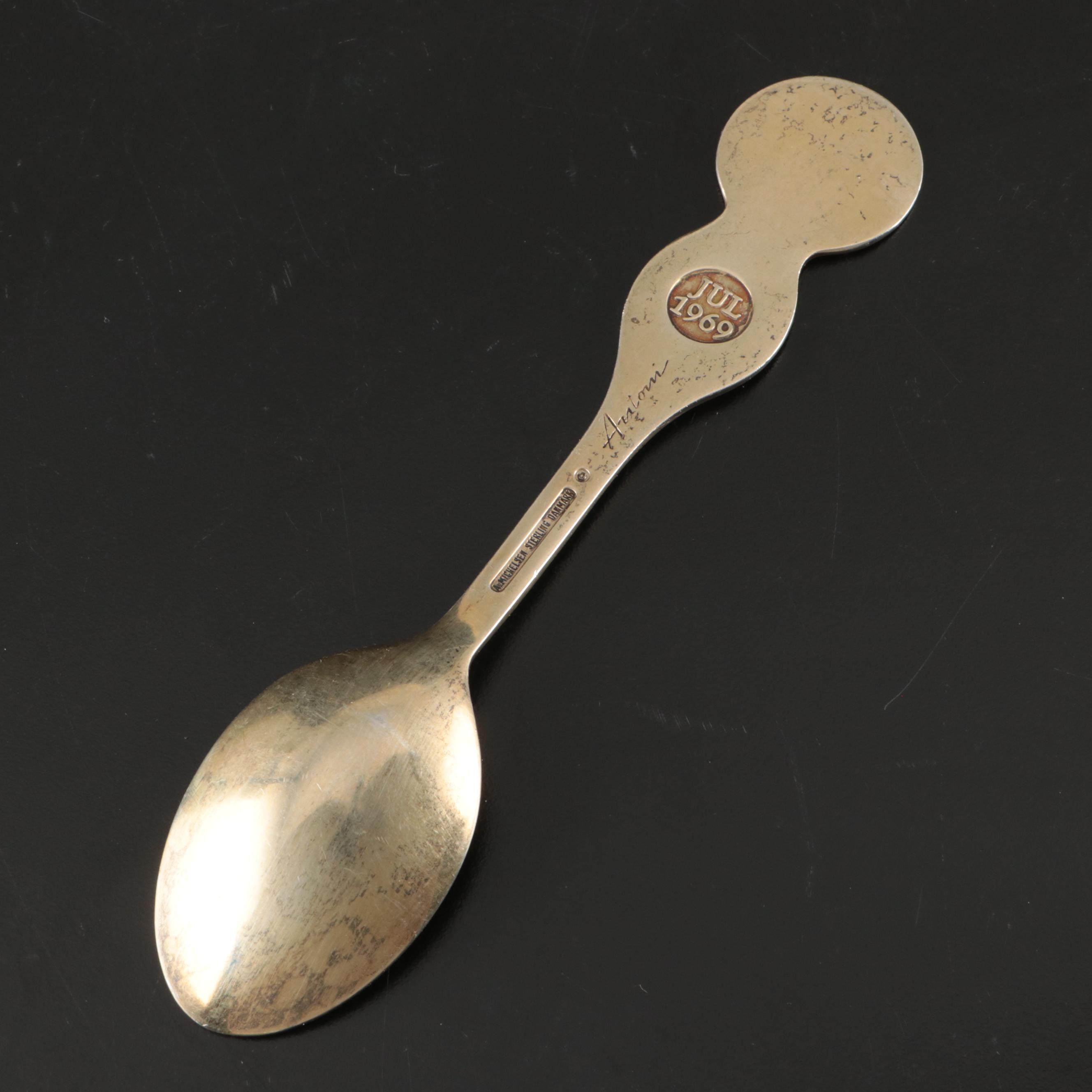 A. Michelsen Danish Modern Gilt Sterling Silver and Enamel Annual Spoons