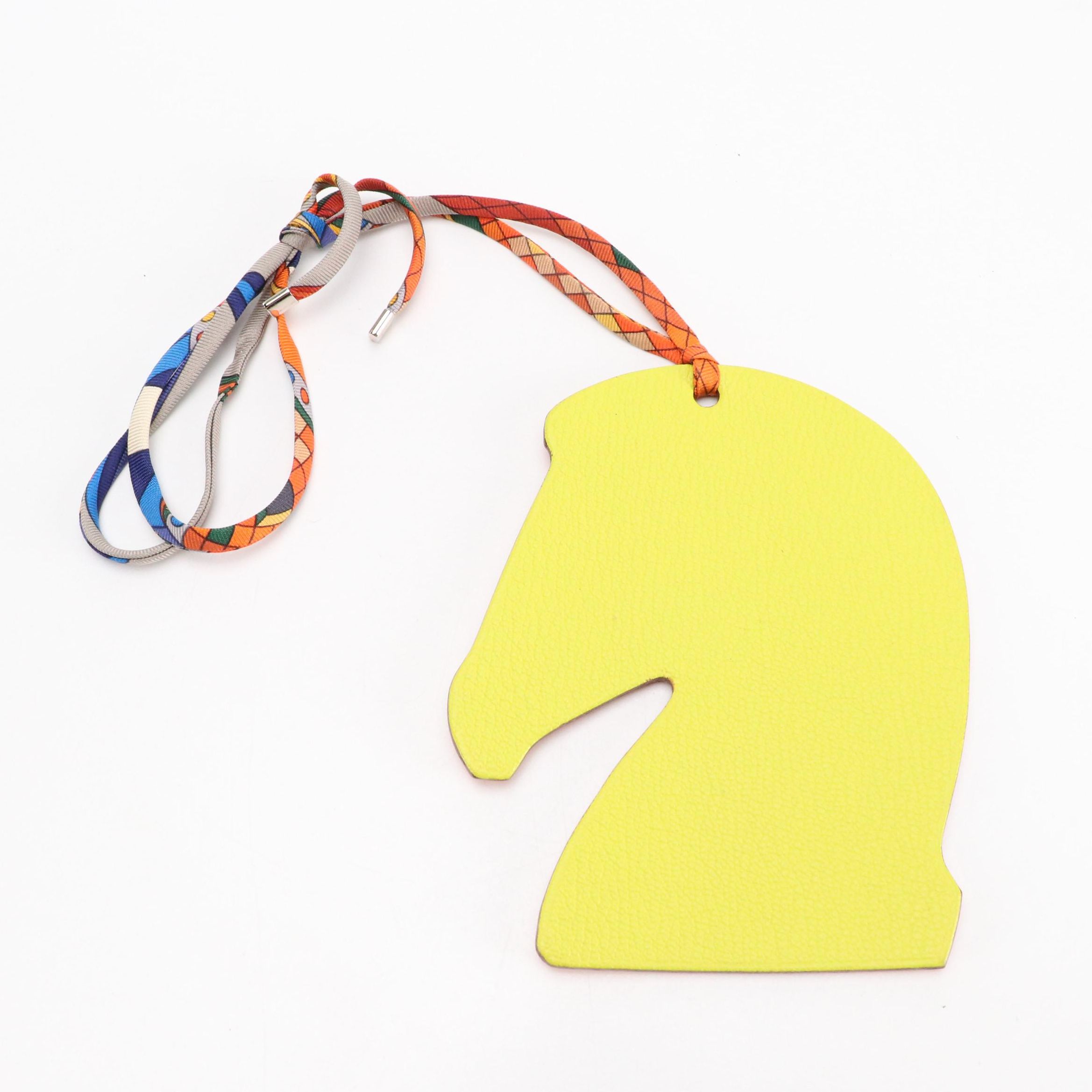 Hermès Petit H Samarcande Horse Head Bag Charm in Two-Tone Leather