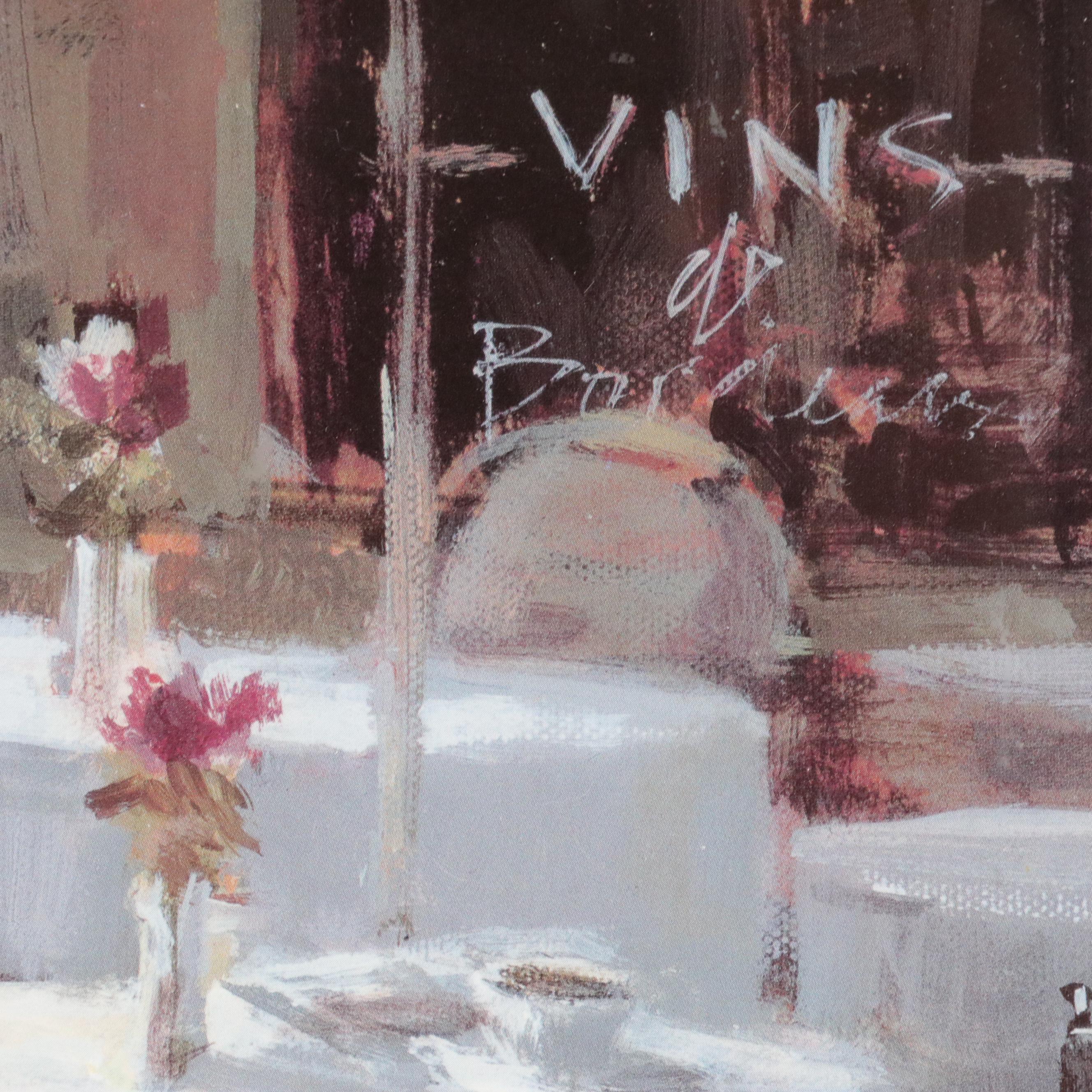 Offset Lithograph After Brent Heighton "Cafe Berlotti"