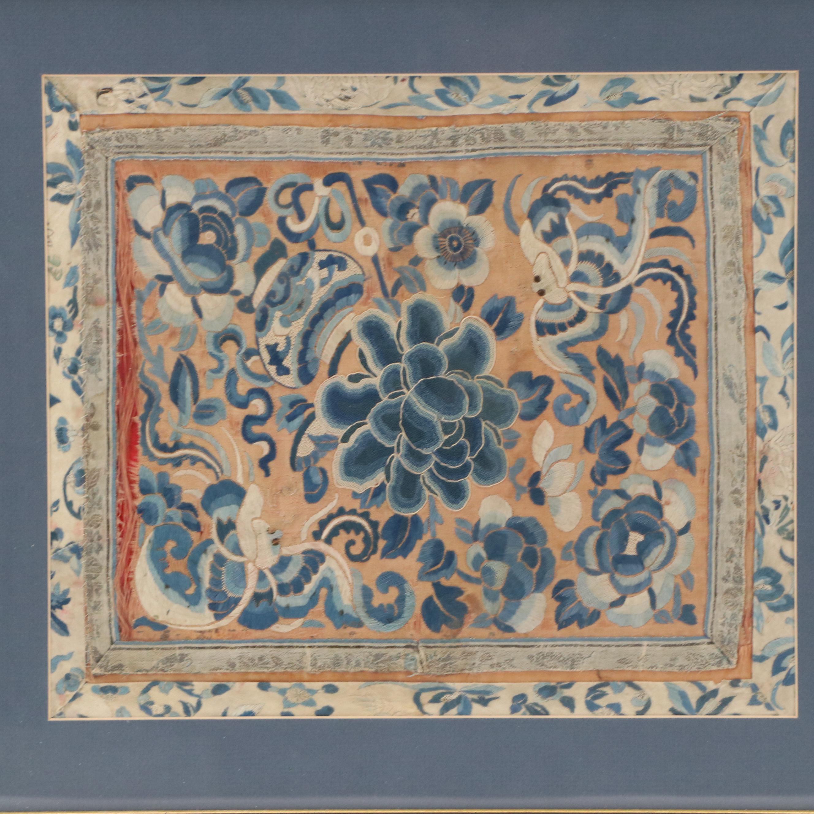Late Qing Dynasty Chinese Silk Embroidery Panel