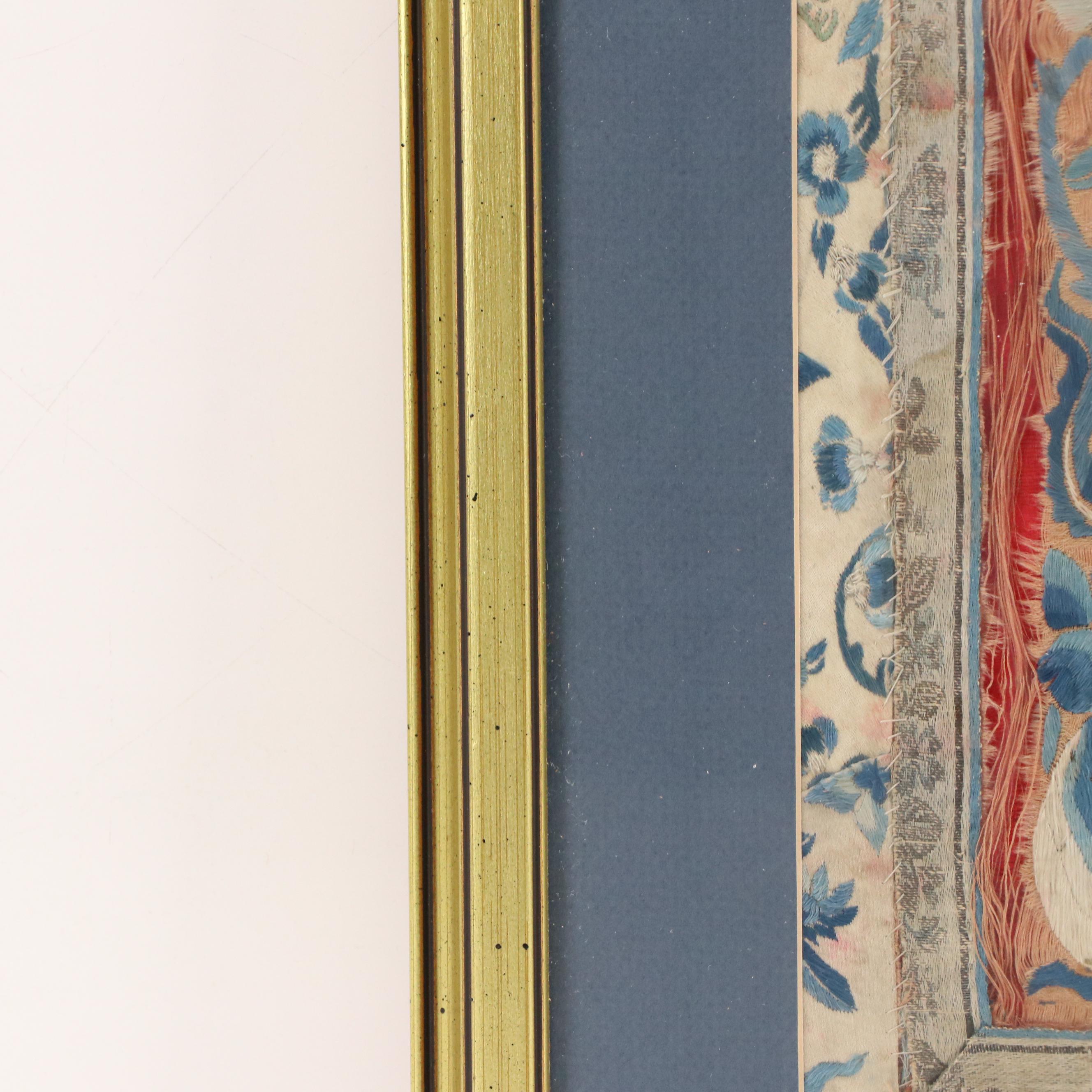 Late Qing Dynasty Chinese Silk Embroidery Panel