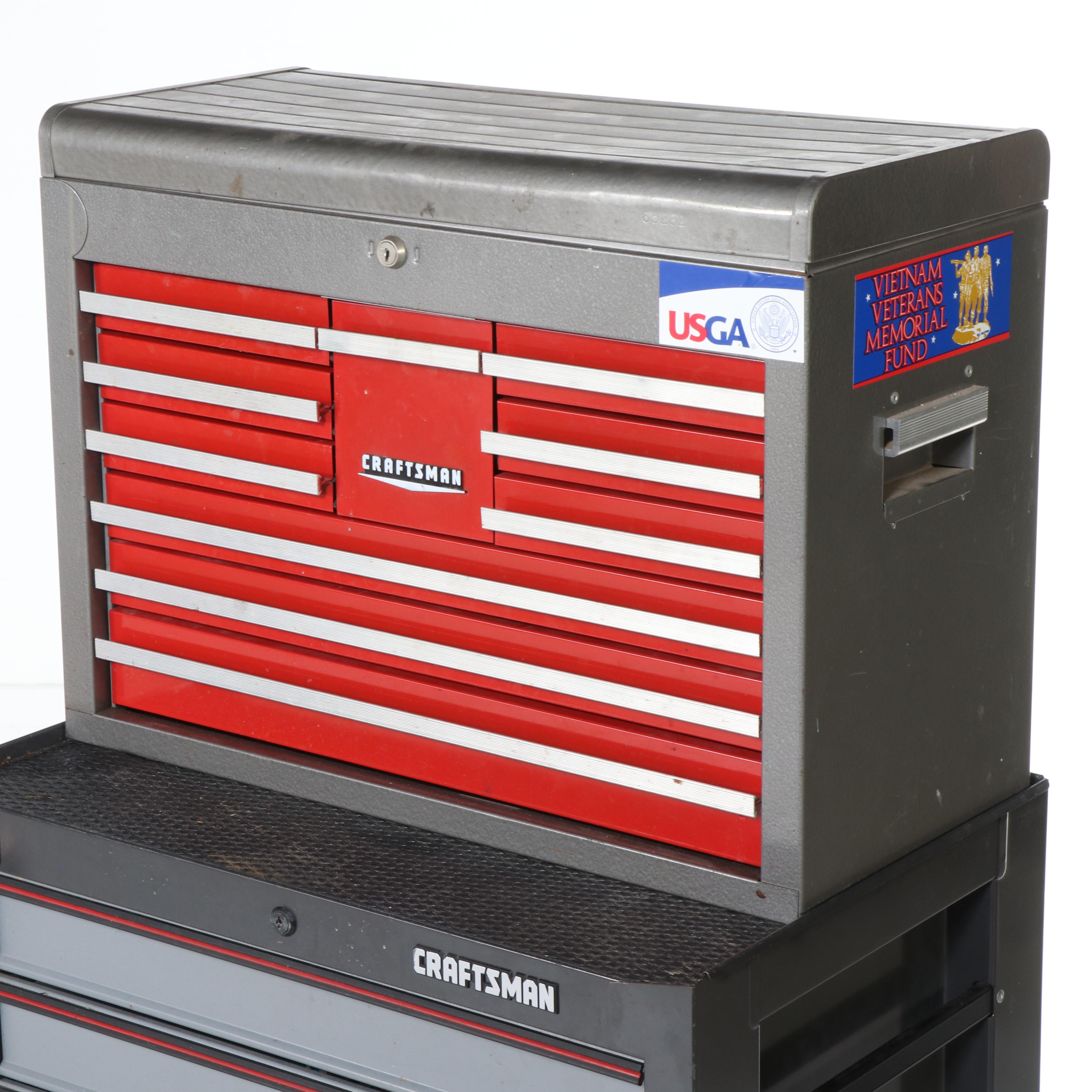 Craftsman Tool Chest with Griott's Garage Stool and Assorted Hand Tools