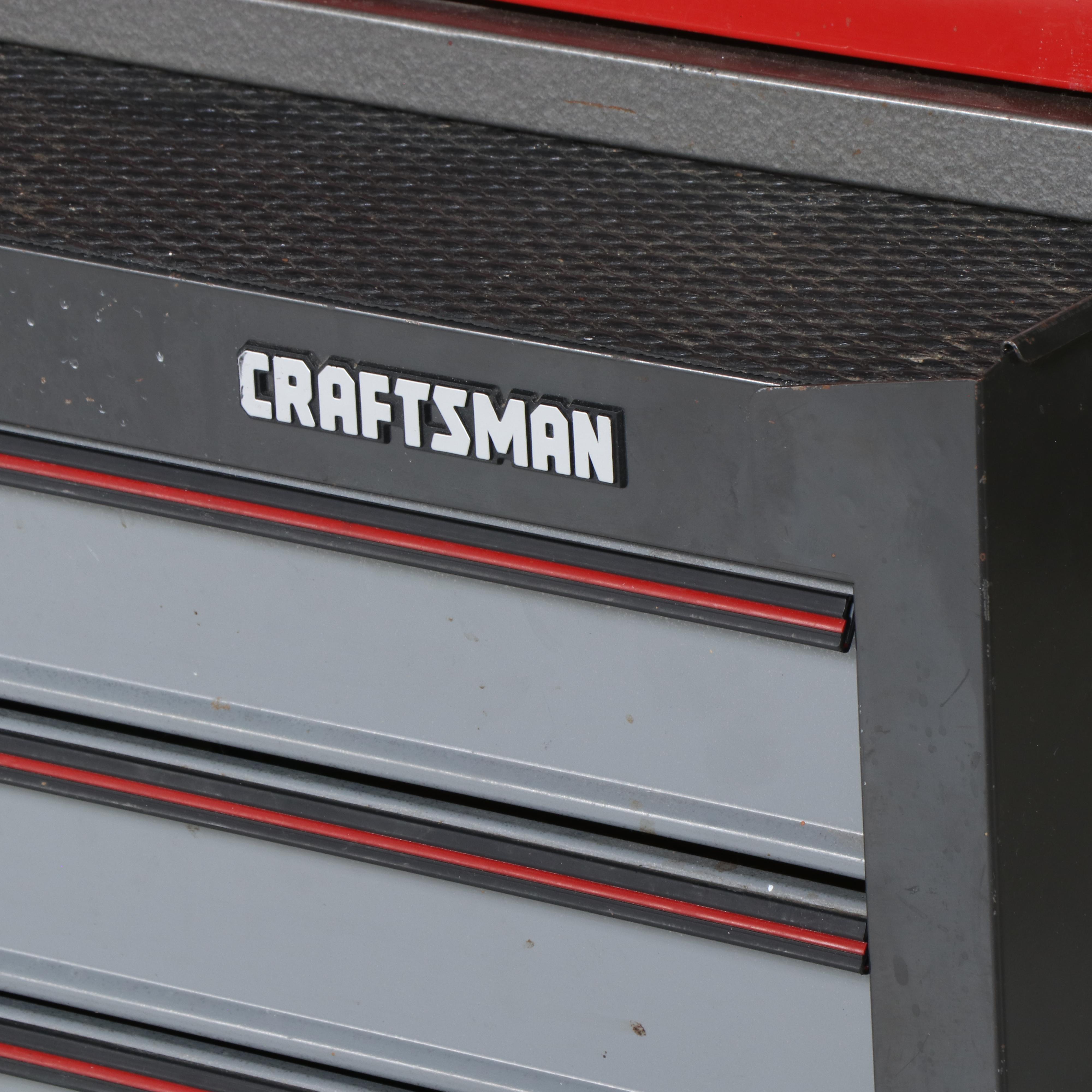 Craftsman Tool Chest with Griott's Garage Stool and Assorted Hand Tools