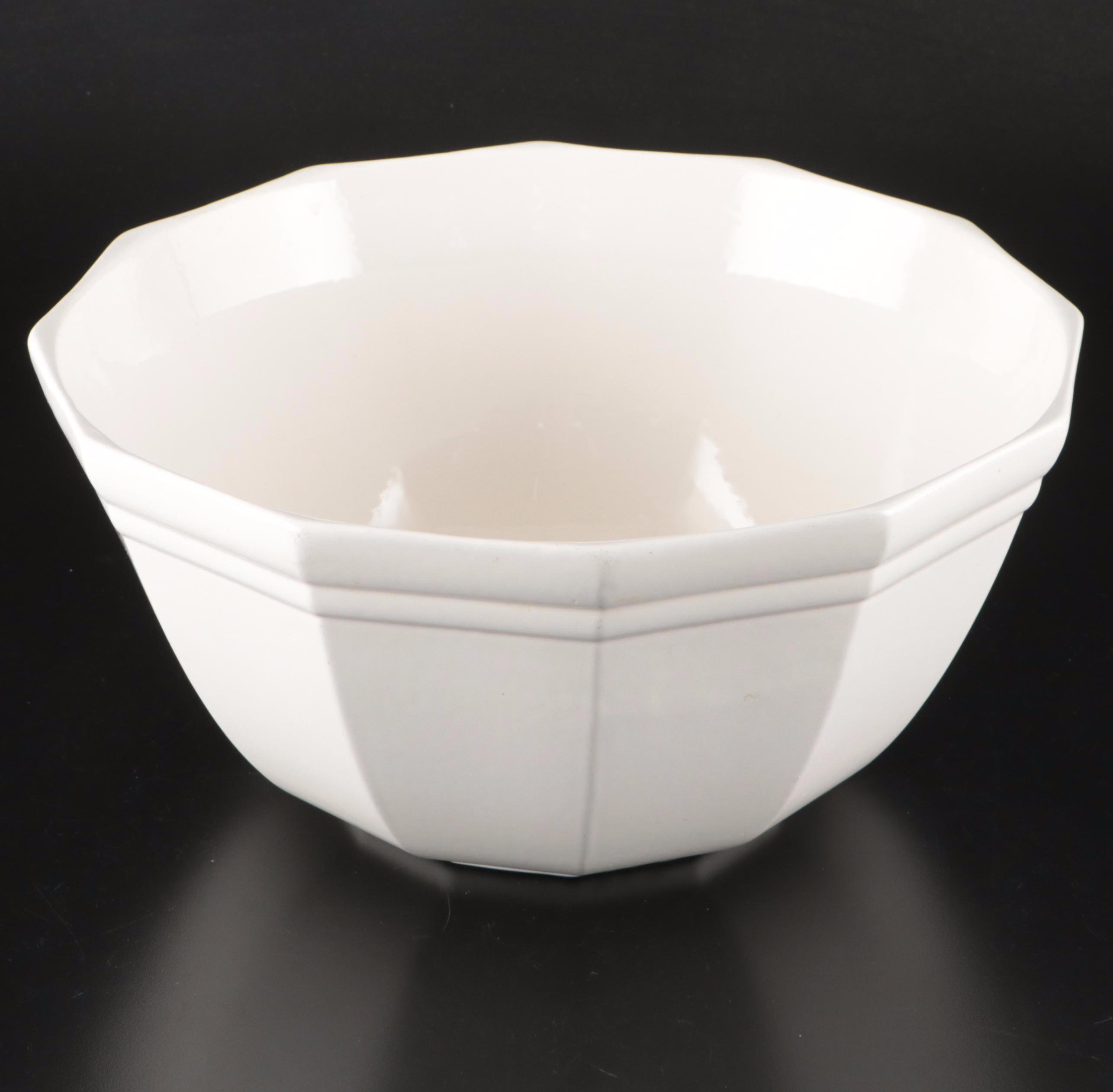 8 Qt Ceramic Dough Bowl with Galvanized Steel Canisters and Wire Basket