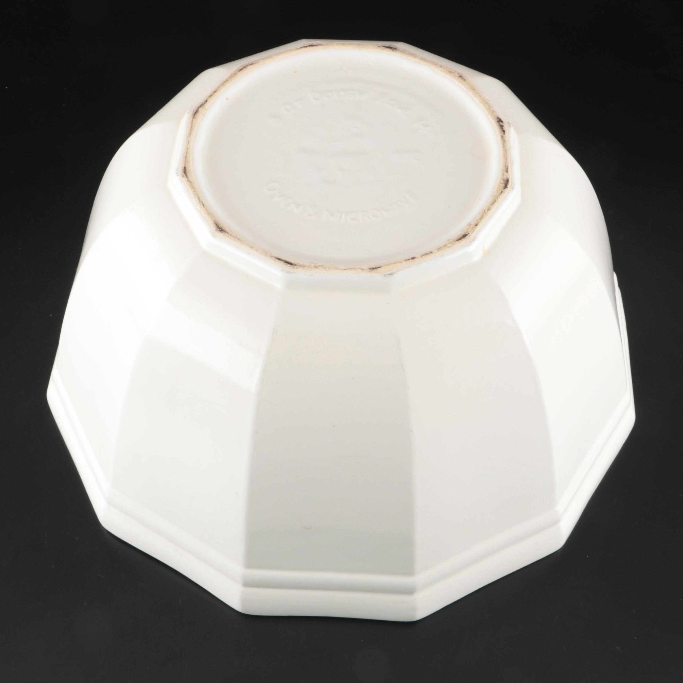 8 Qt Ceramic Dough Bowl with Galvanized Steel Canisters and Wire Basket