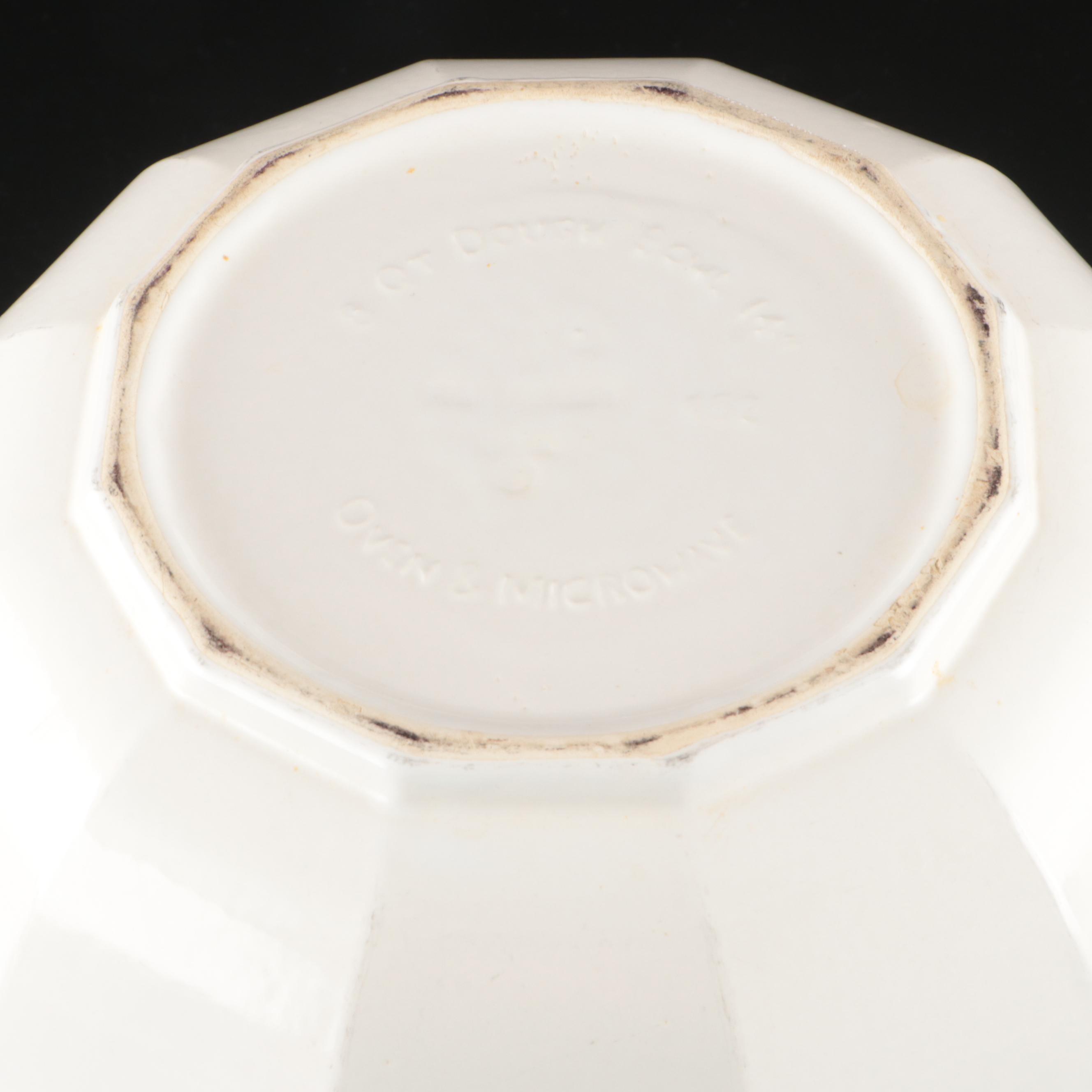 8 Qt Ceramic Dough Bowl with Galvanized Steel Canisters and Wire Basket