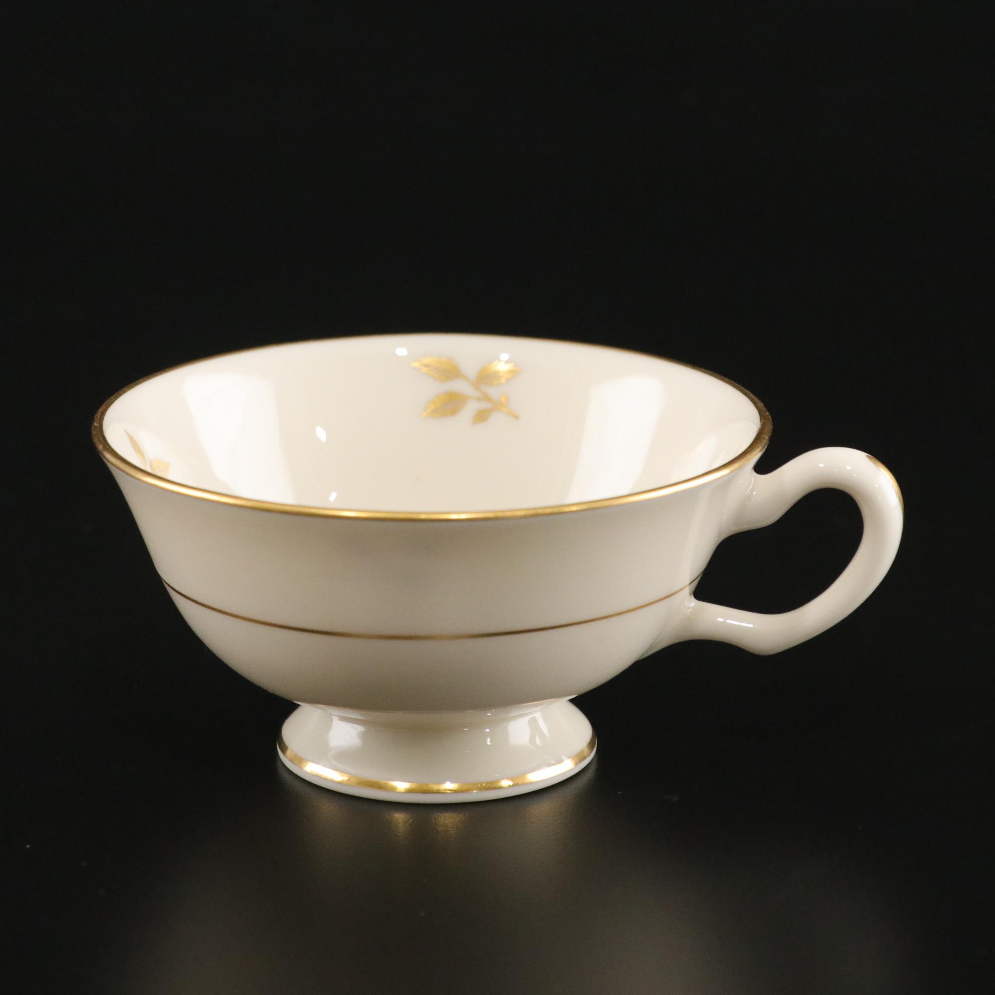 Lenox "Rhodora" Dinnerware Including Plates, Teacups and Saucers