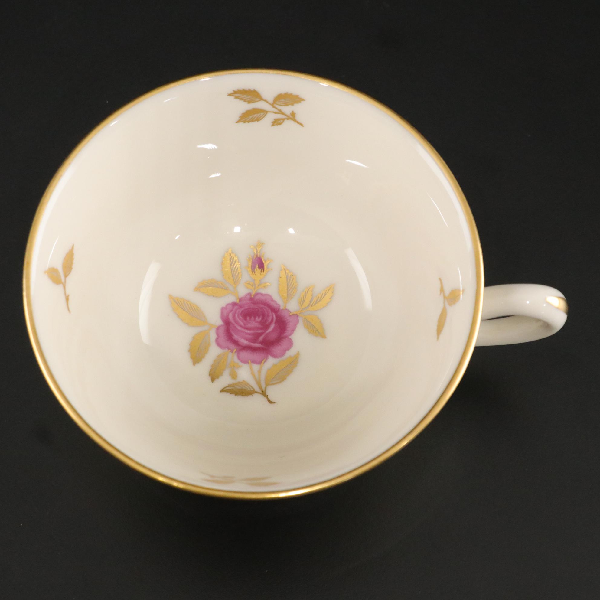 Lenox "Rhodora" Dinnerware Including Plates, Teacups and Saucers