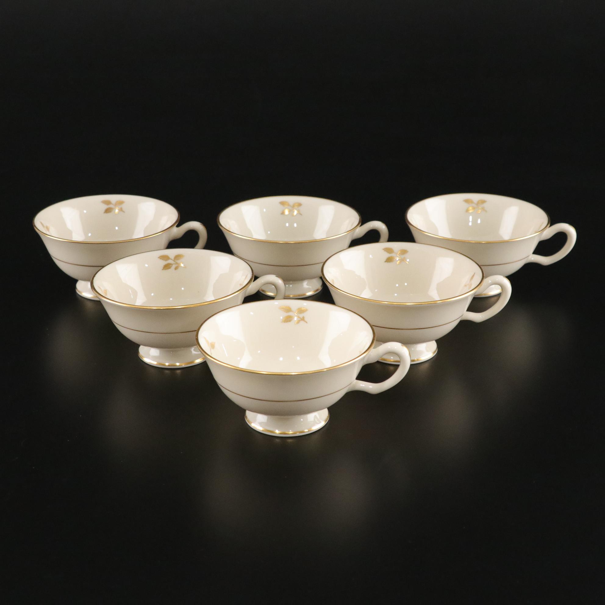 Lenox "Rhodora" Dinnerware Including Plates, Teacups and Saucers