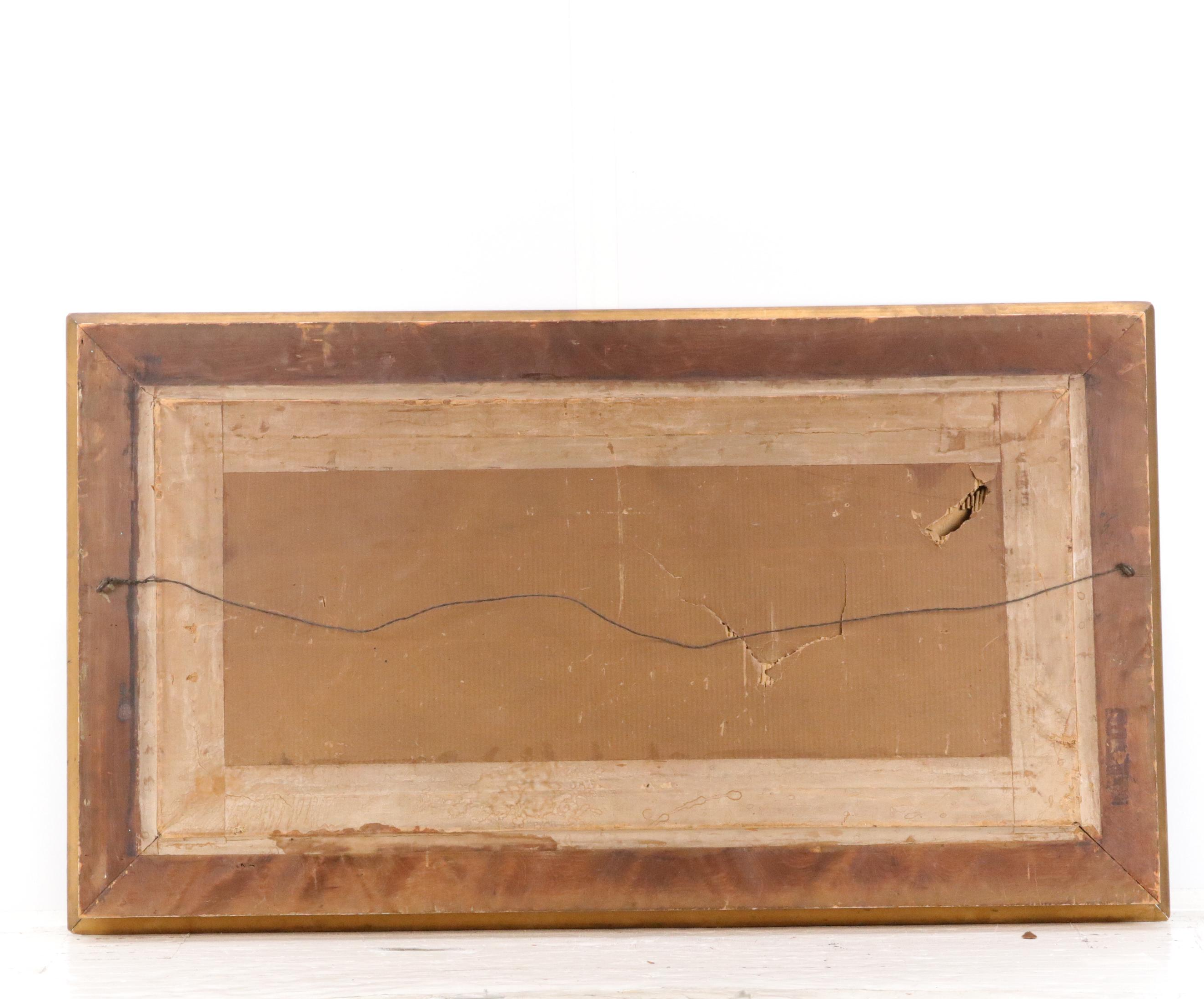 Wooded Landscape Oil Painting with Creek, 20th Century