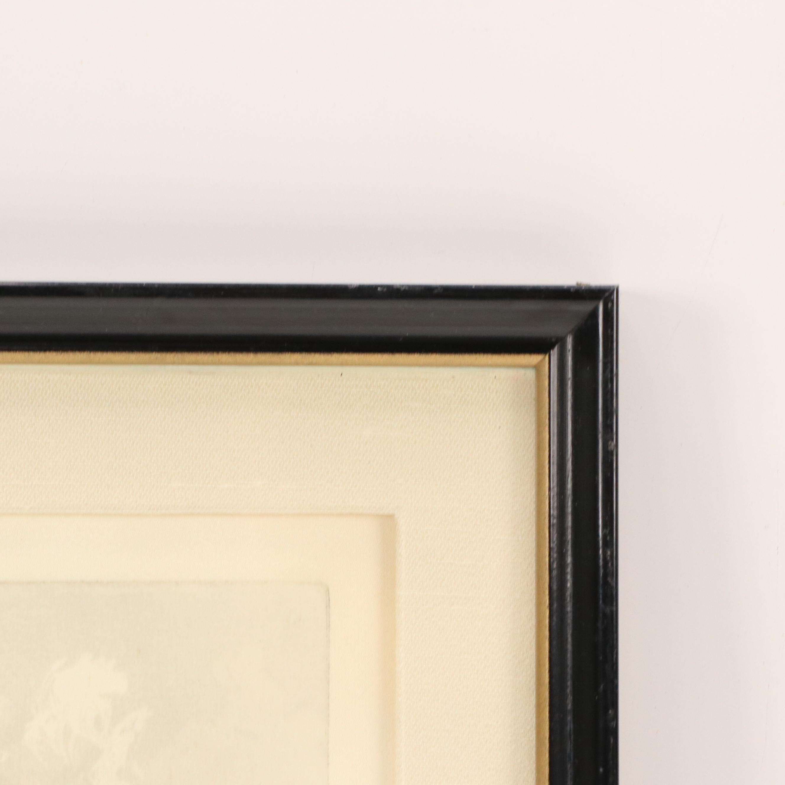 Hans Figura Silk Etching "Marche aux Fleurs, Quai de l'Horloge, Paris"