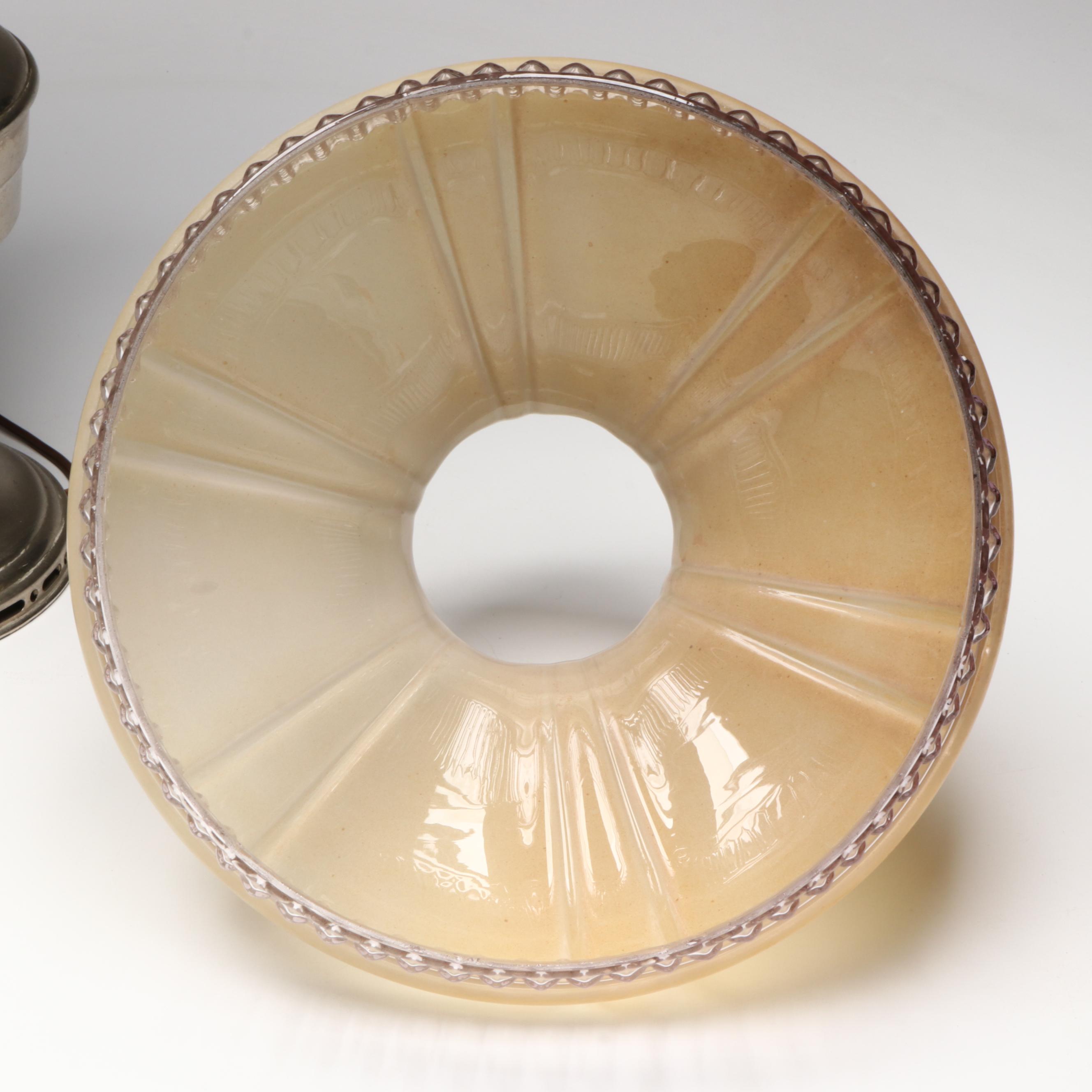 Polished Metal Aladdin Model 12 Oil Parlor Lamp, Adapted Mid-20th Century