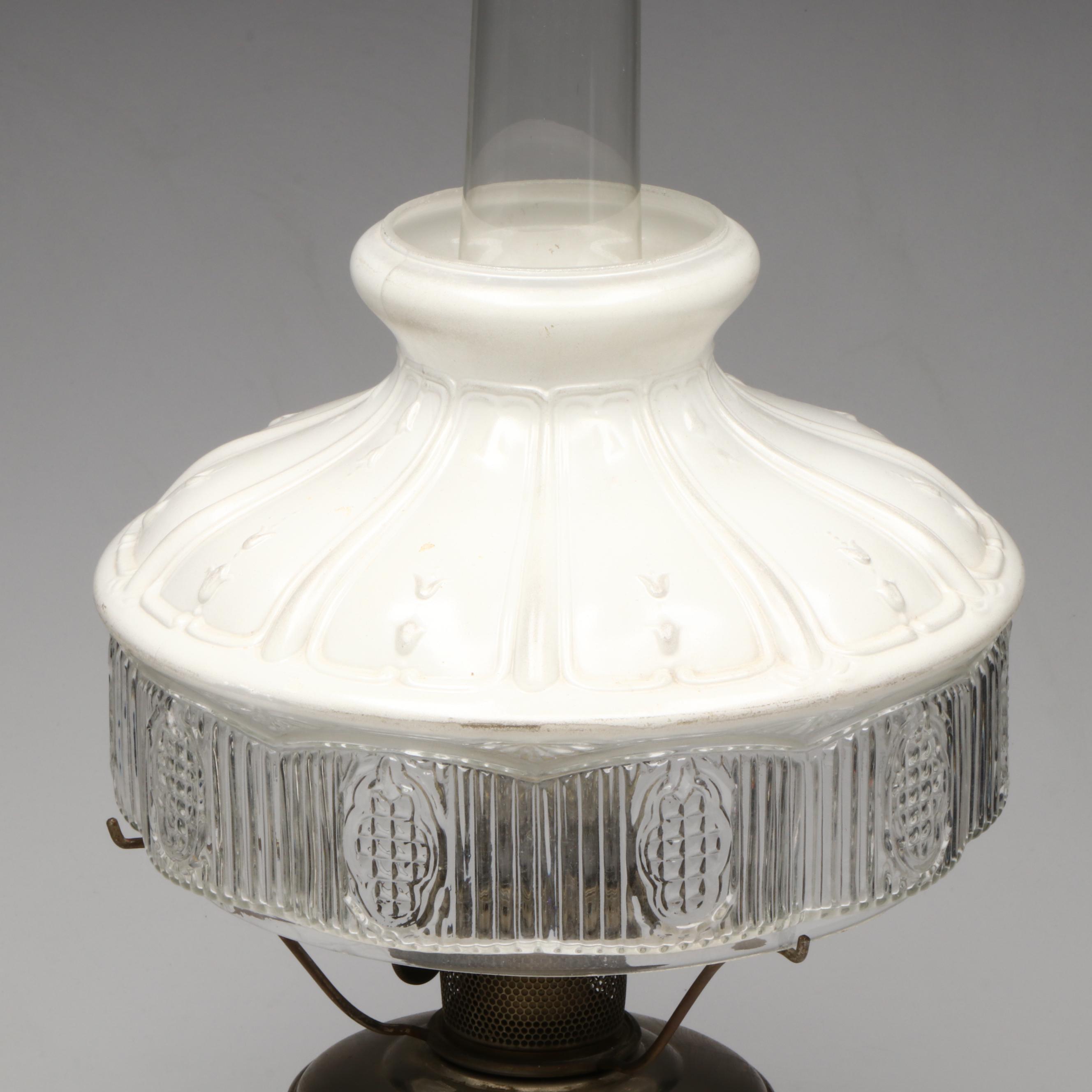 Polished Metal Aladdin Model 12 Oil Parlor Lamp, Adapted Mid-20th Century