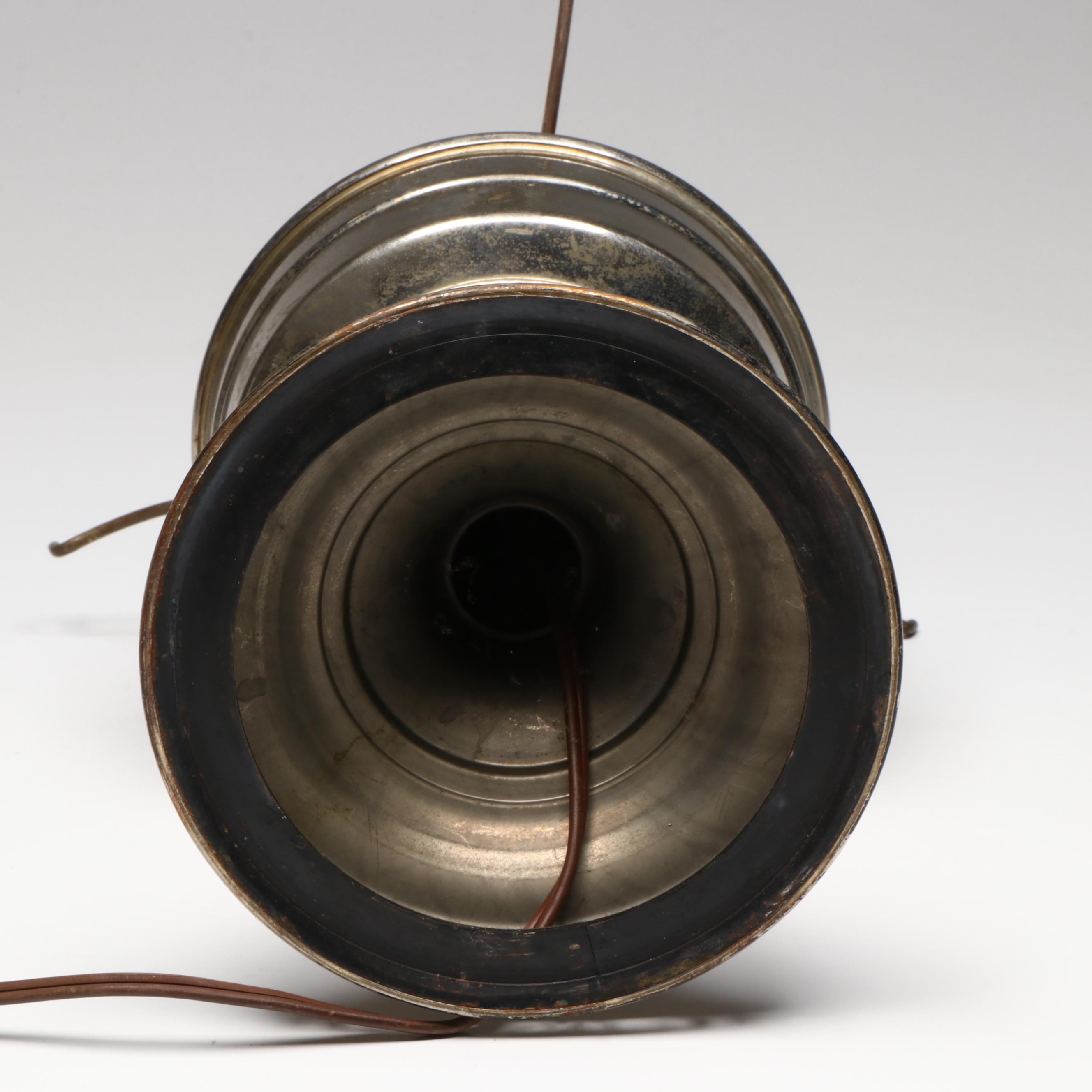 Polished Metal Aladdin Model 12 Oil Parlor Lamp, Adapted Mid-20th Century