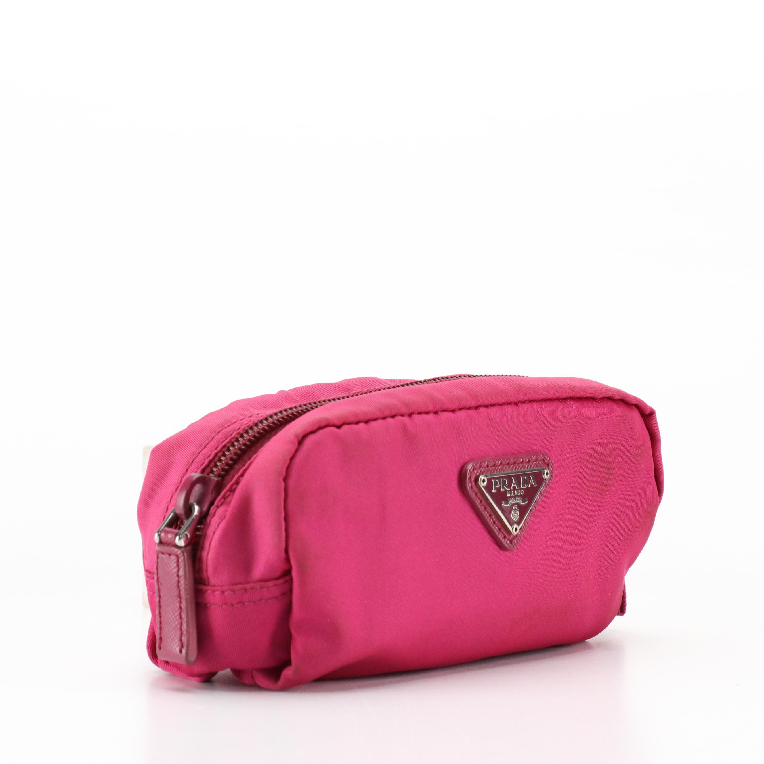 Prada Magenta Tessuto Nylon Zip Pouch