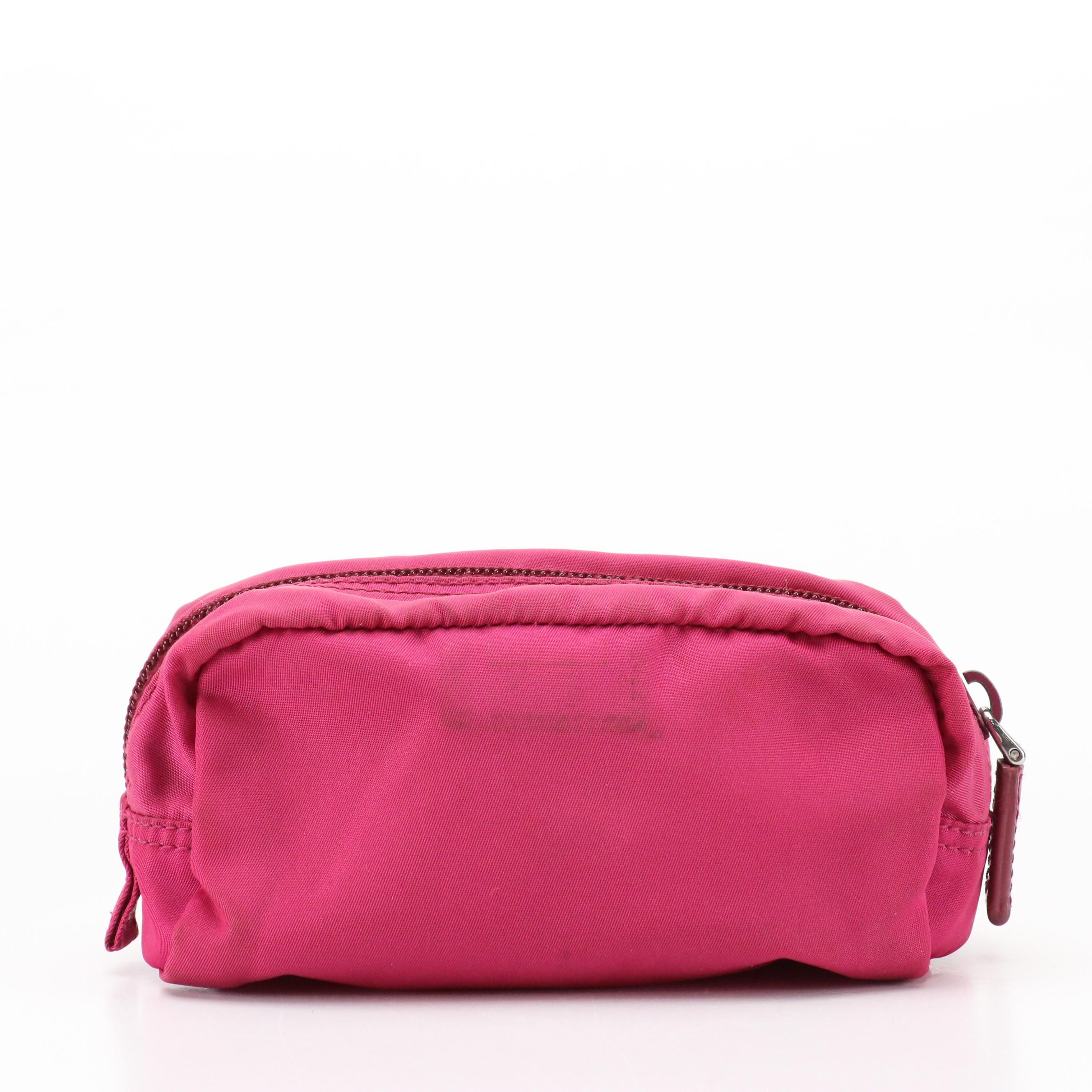 Prada Magenta Tessuto Nylon Zip Pouch