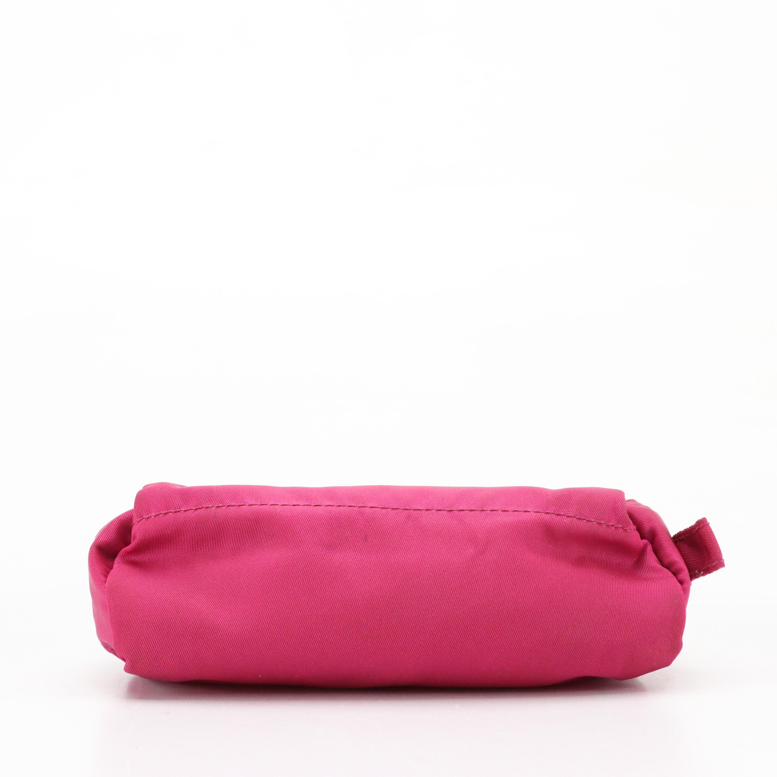 Prada Magenta Tessuto Nylon Zip Pouch