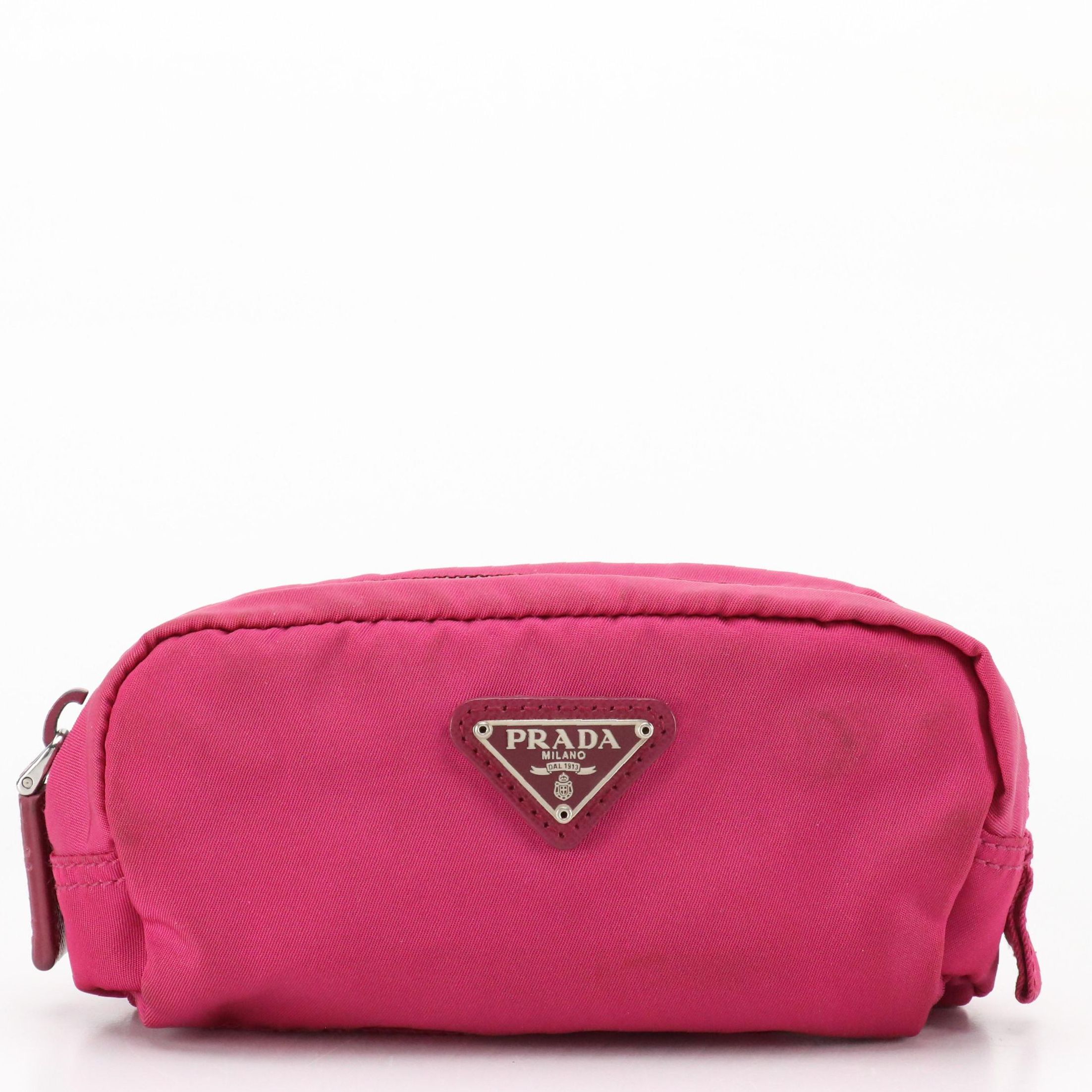 Prada Magenta Tessuto Nylon Zip Pouch